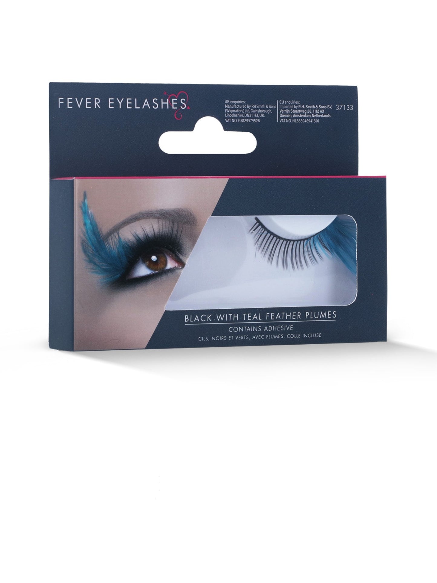 Wimpern, Schwarz und Grün, mit Federbusch, enthält Klebstoff