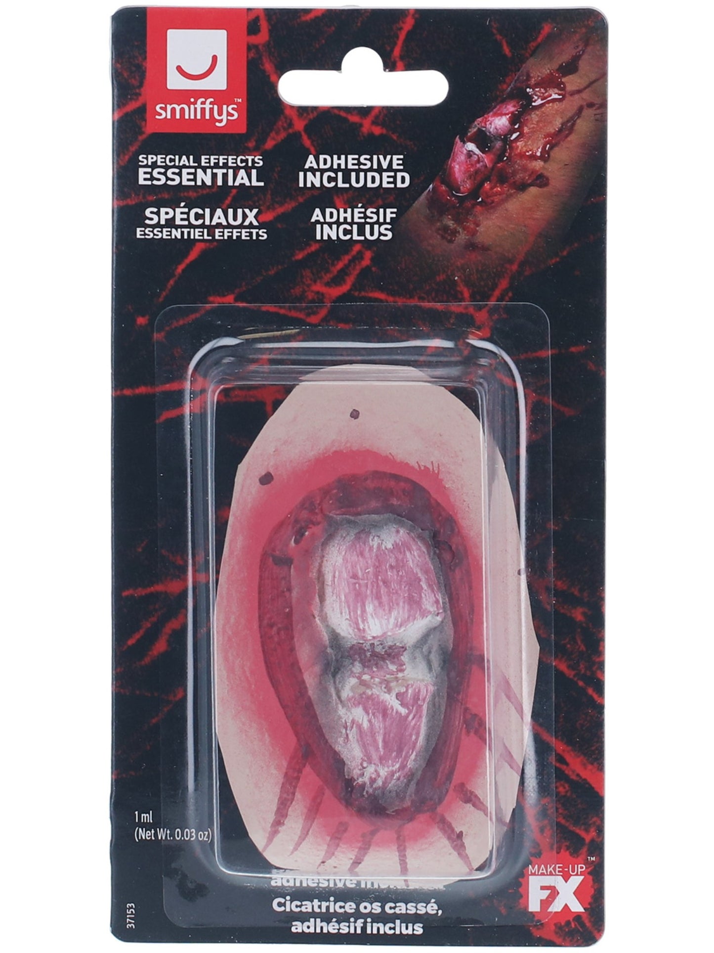 Smiffys Make-Up FX, Broken Bone Latex Scar, Red Wholesale