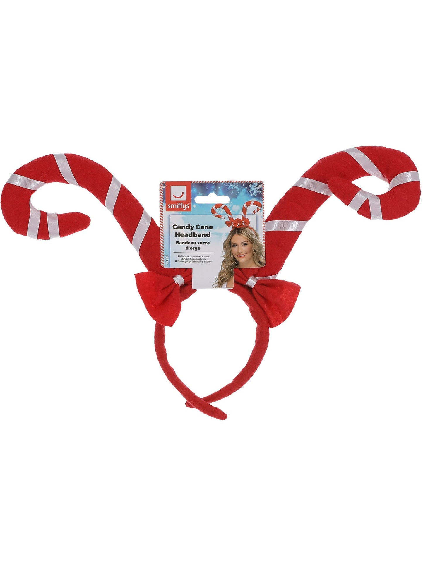 Diadema con barras de caramelo, Roja y blanca