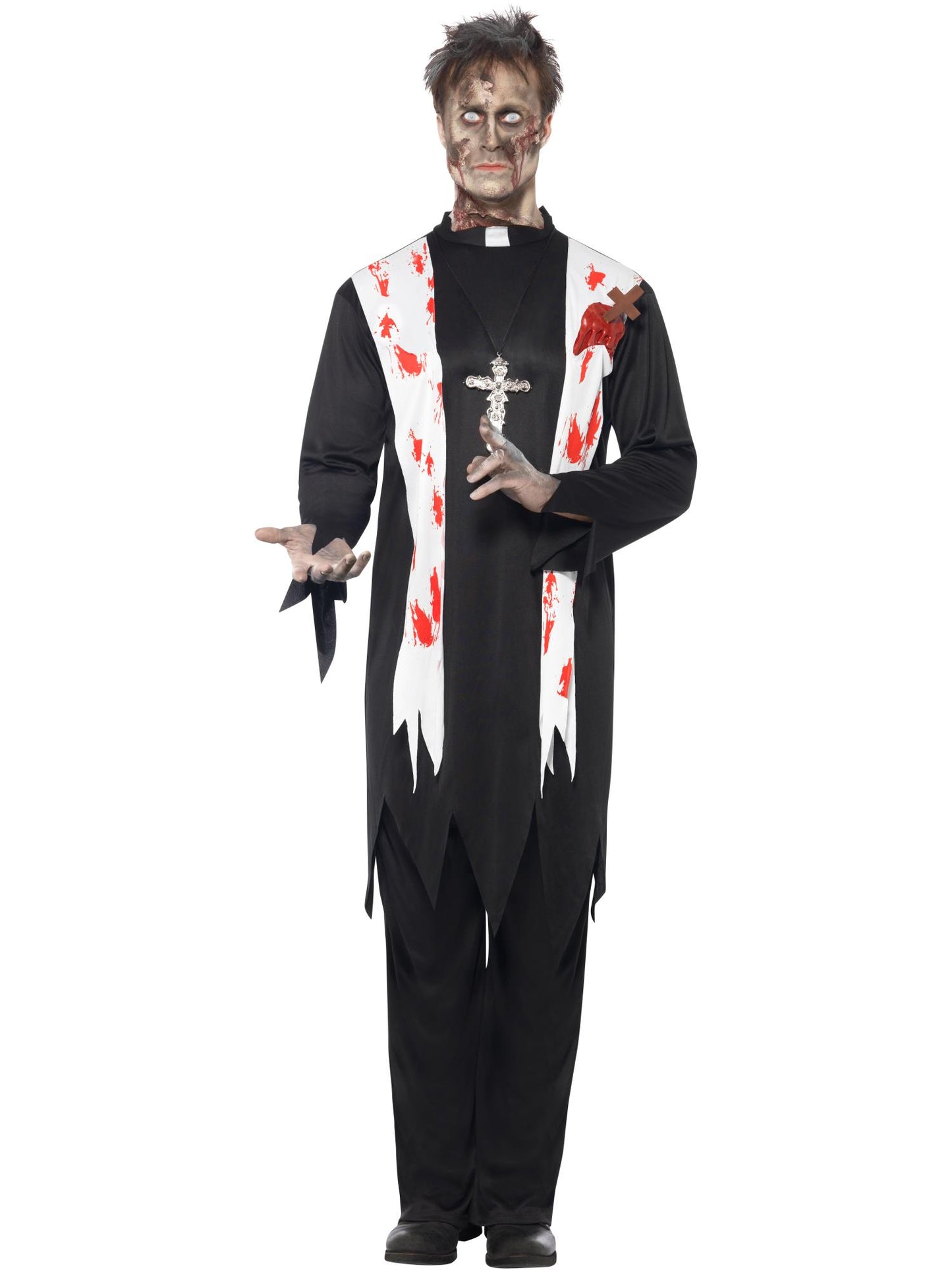 Zombie Priest Costume, Black Wholesale