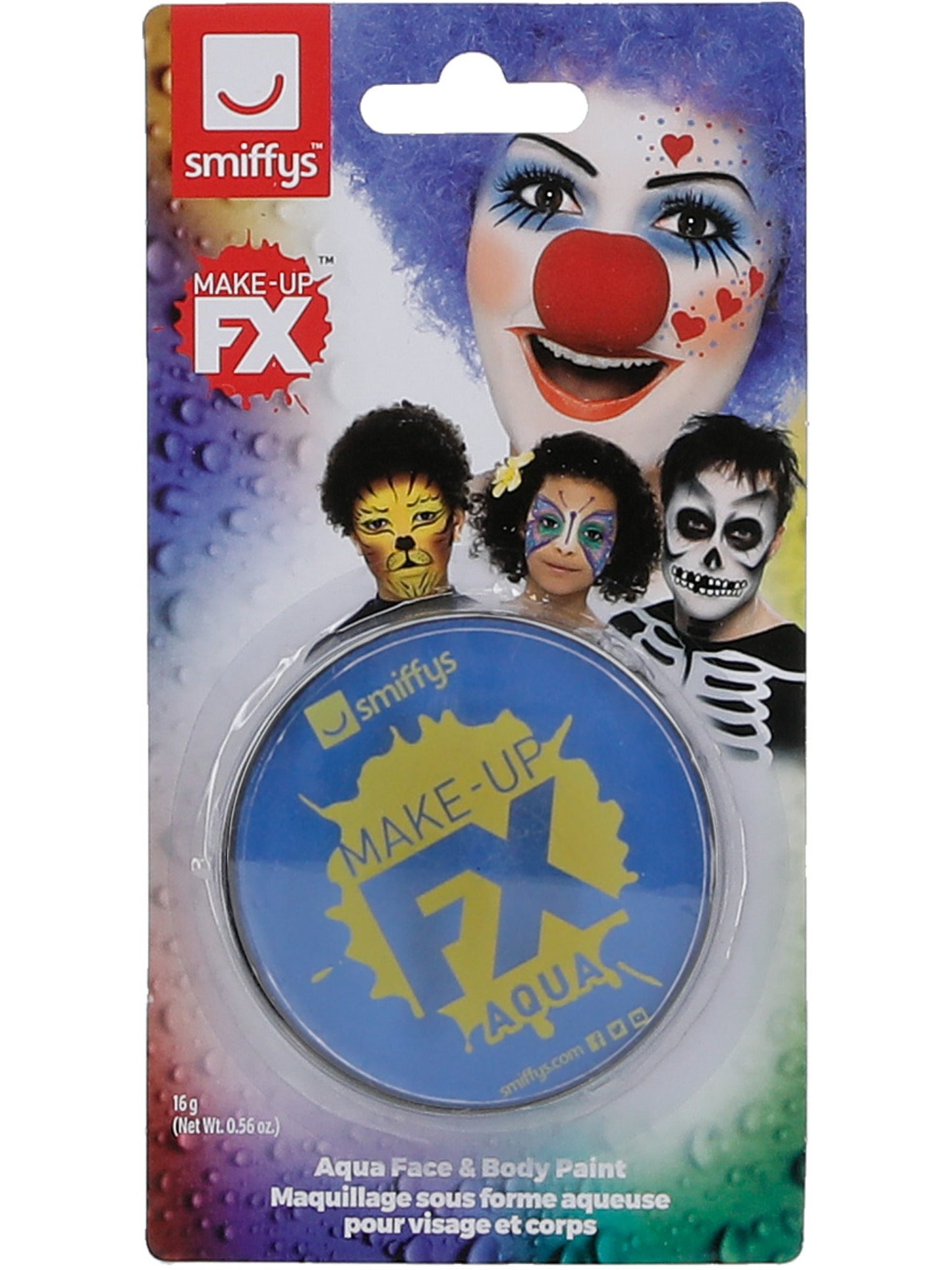 Maquillage FX Smiffys, peinture à l'eau pour le visage et le corps, bleu royal, 16ml, à base d'eau
