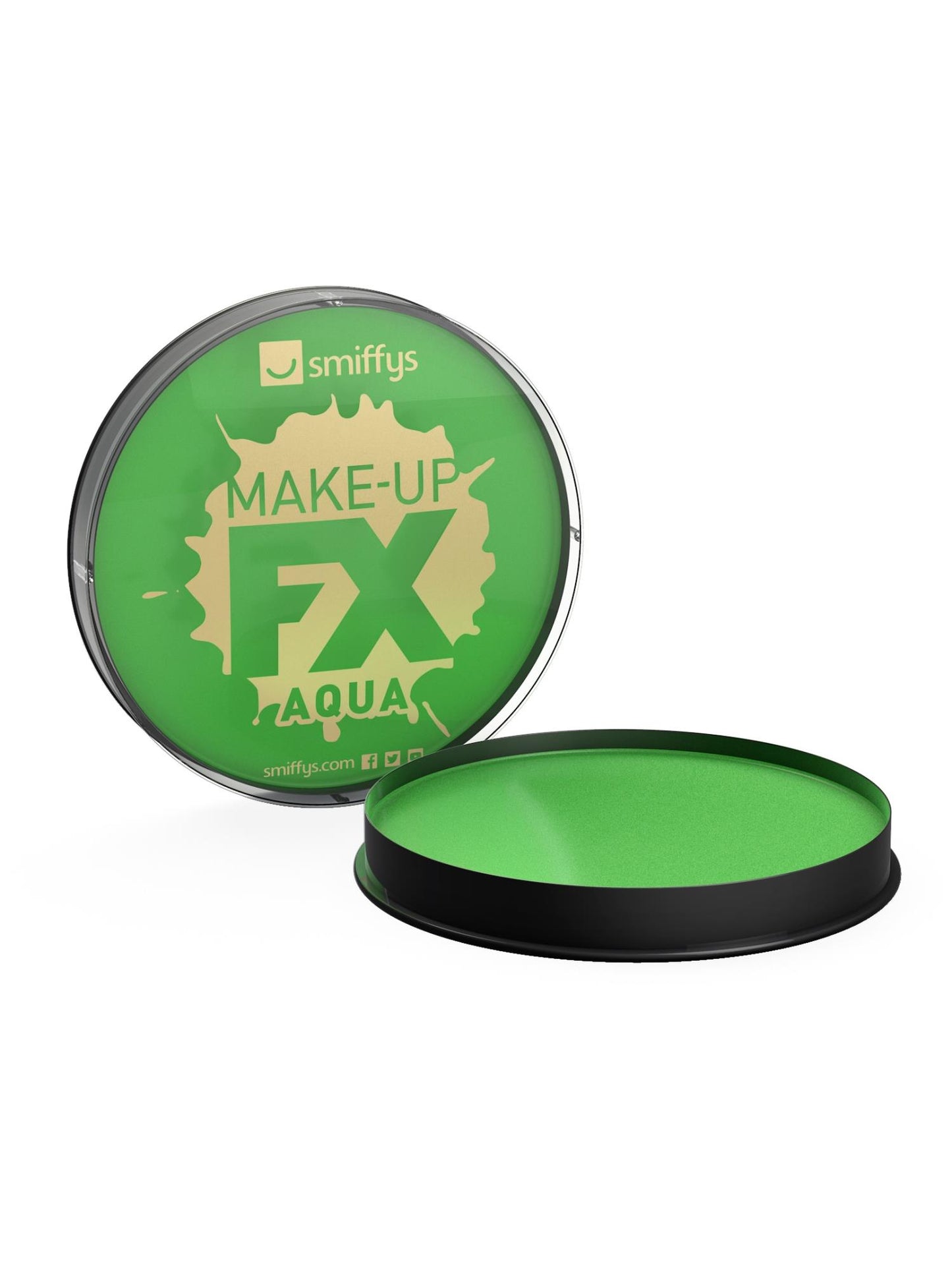 Maquillaje FX Smiffy, Aqua pintura facial y de cuerpo, verde brillante, 16ml, a base de agua