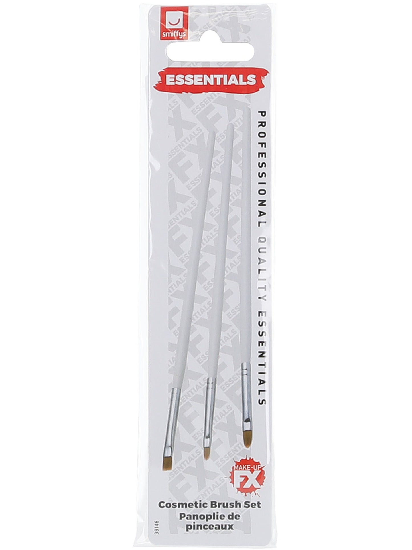 Smiffys Make Up FX Essentials, Pinsel-Set, Packung mit 3 Arten