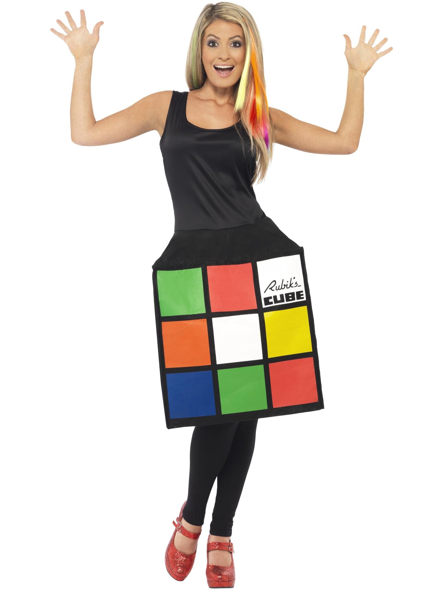 Kostüm Rubik‘s Cube, Mehrfarbig, mit 3D-Würfel-Kostüm