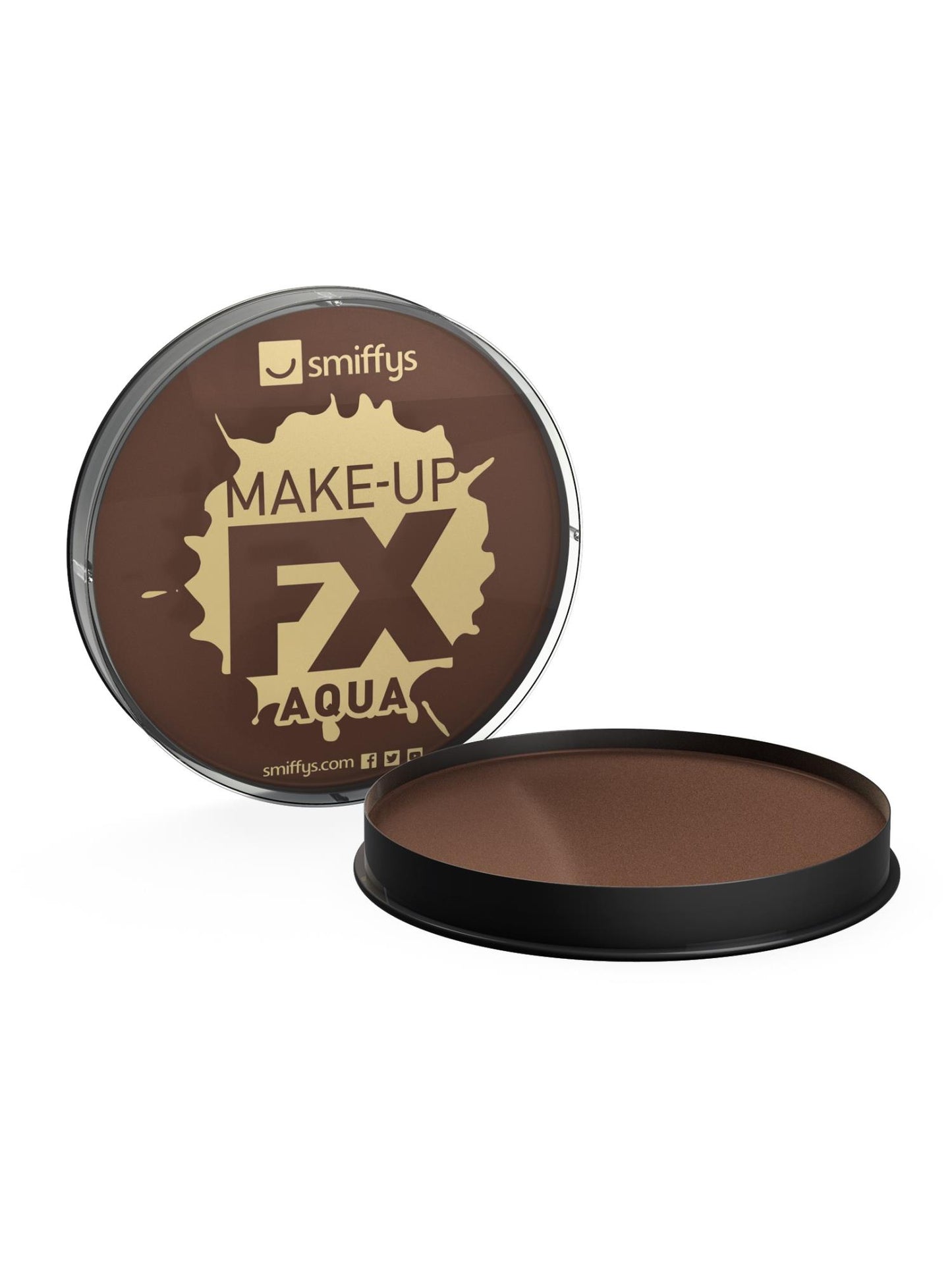 Maquillaje FX Smiffy, Aqua pintura facial y de cuerpo, marrón oscuro, 16ml, a base de agua
