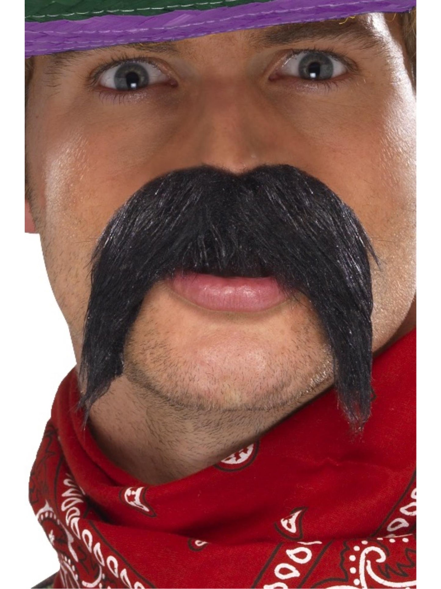 Großer & Buschiger Gringo Schnurrbart, Schwarz