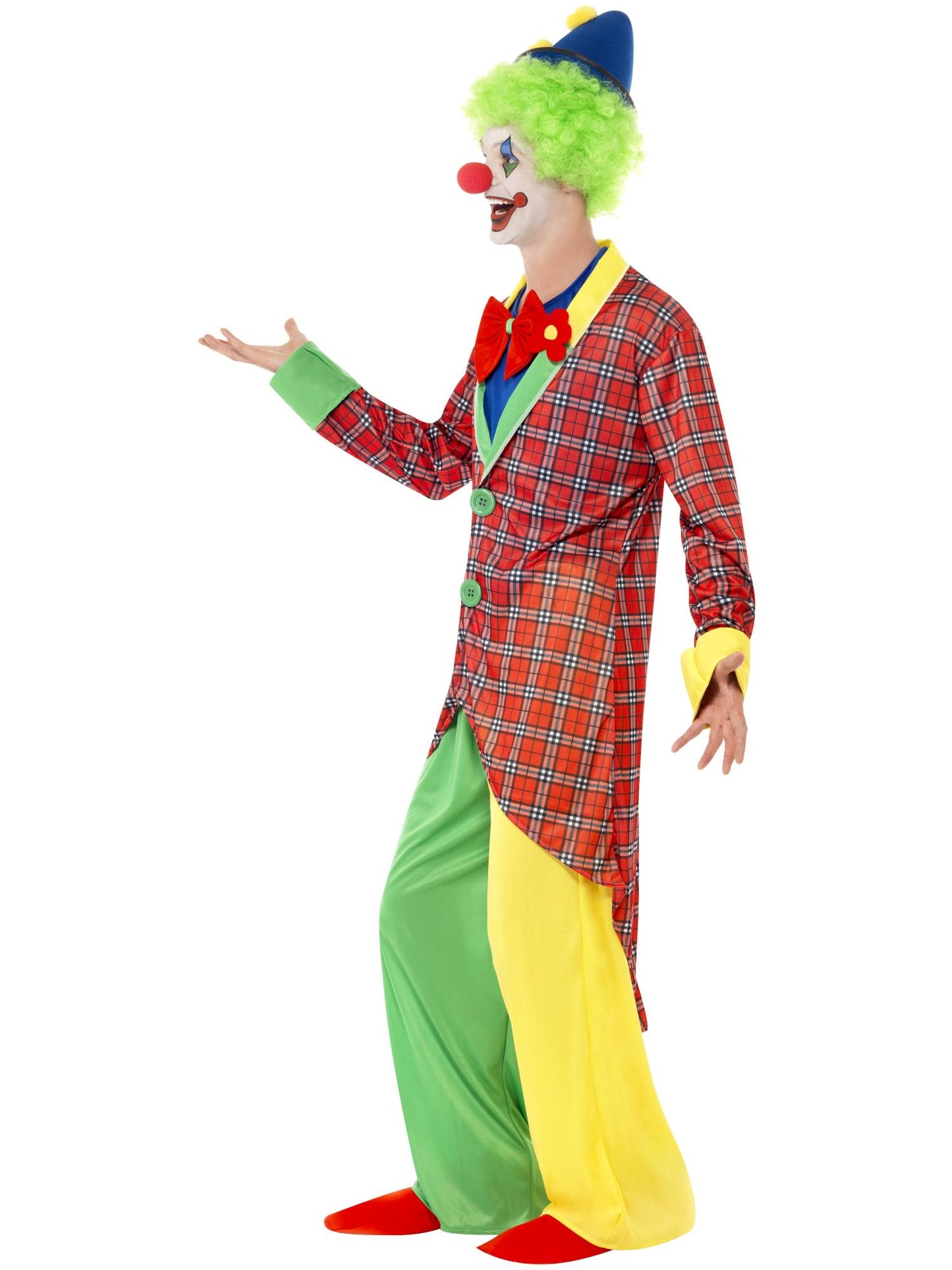 Disfraz de payaso Deluxe de La Circus, con chaqueta, pantalones, camisa postiza con corbatín y cubrezapatos