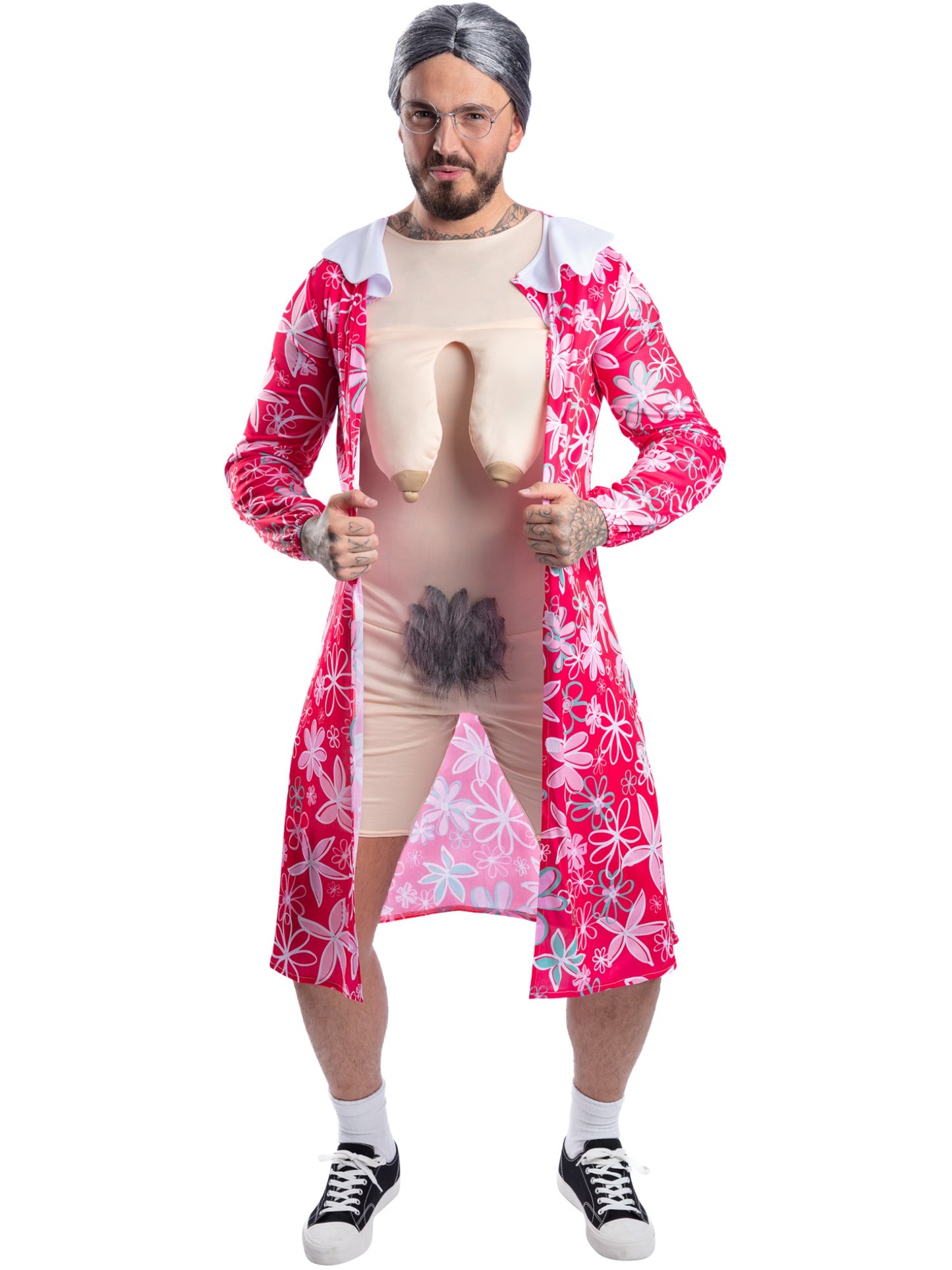 Schwerkraft Oma Kostüm, mit Morgenmantel und Bodysuit