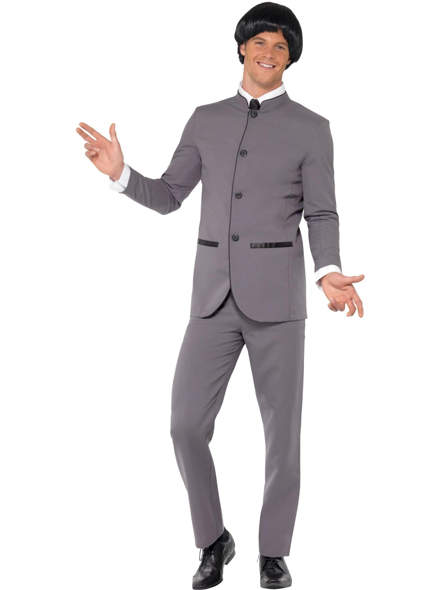 Disfraz icónico de los Fab Four, gris, con chaqueta y pantalones