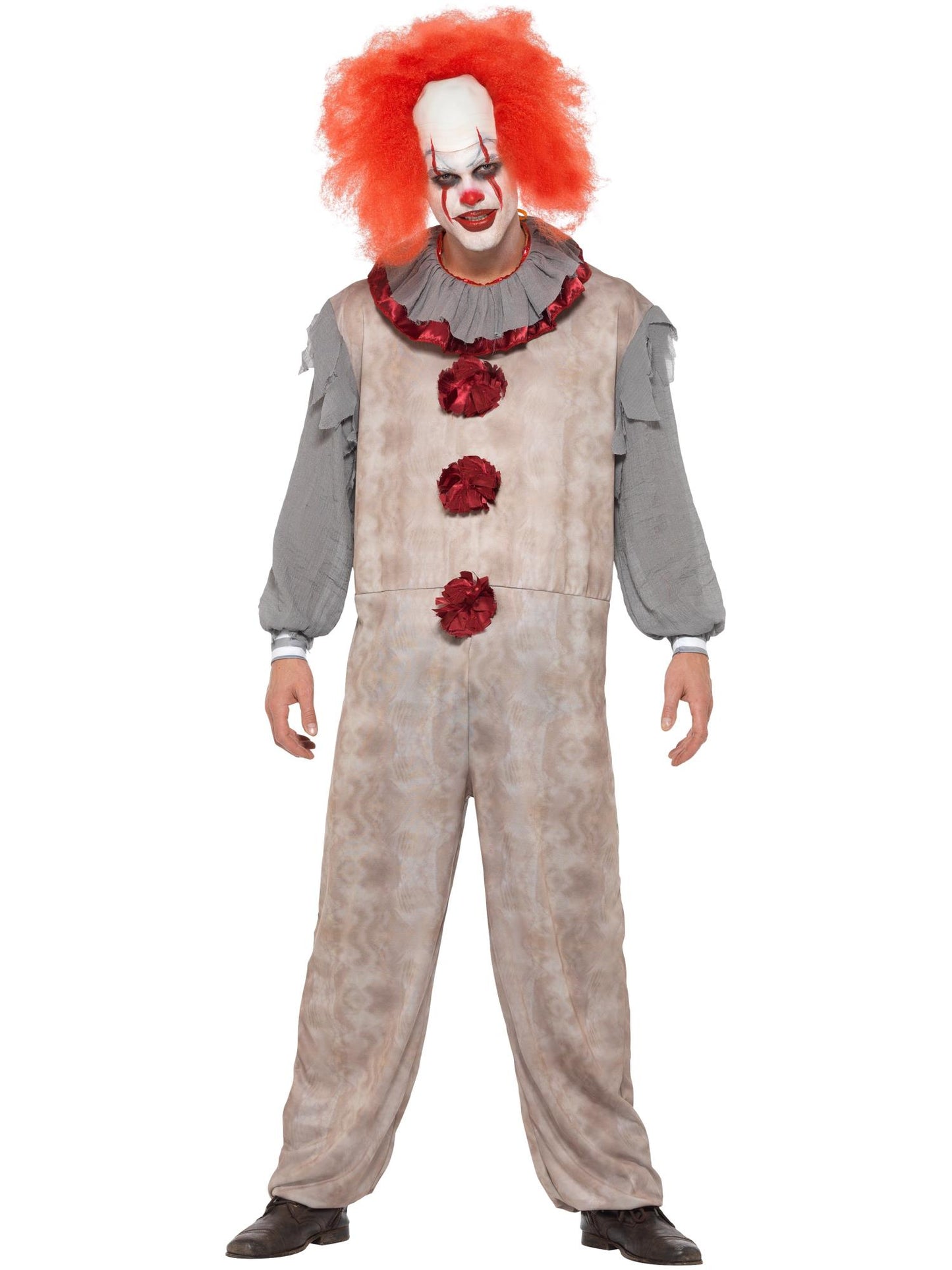 Vintage Clown Costume, Grey & Red Wholesale