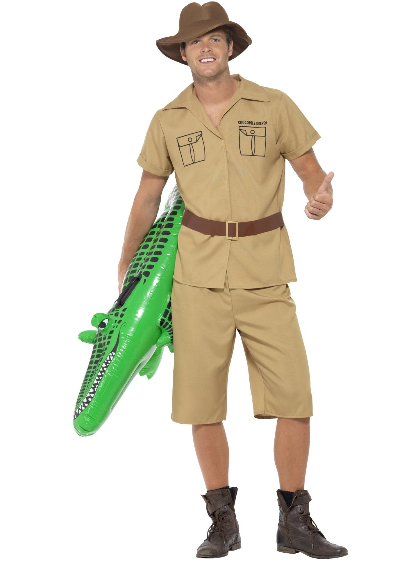 Traje de Hombre Safari, con Camisa, Shorts, Cinturón y Sombrero