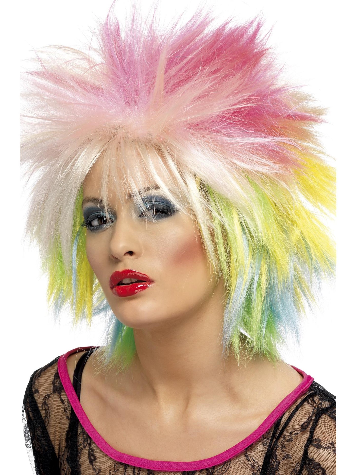 80s Attitude Wig, Multi-Coloured Wholesale