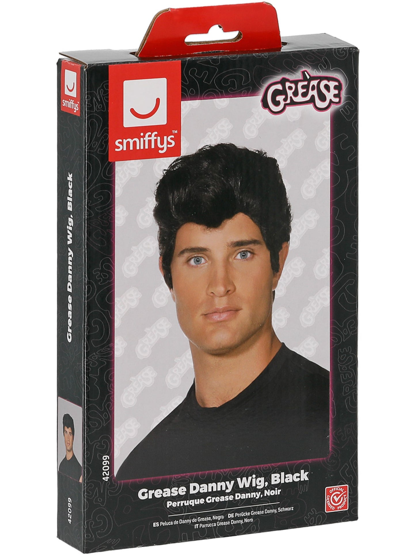 Perücke Grease Danny, Schwarz