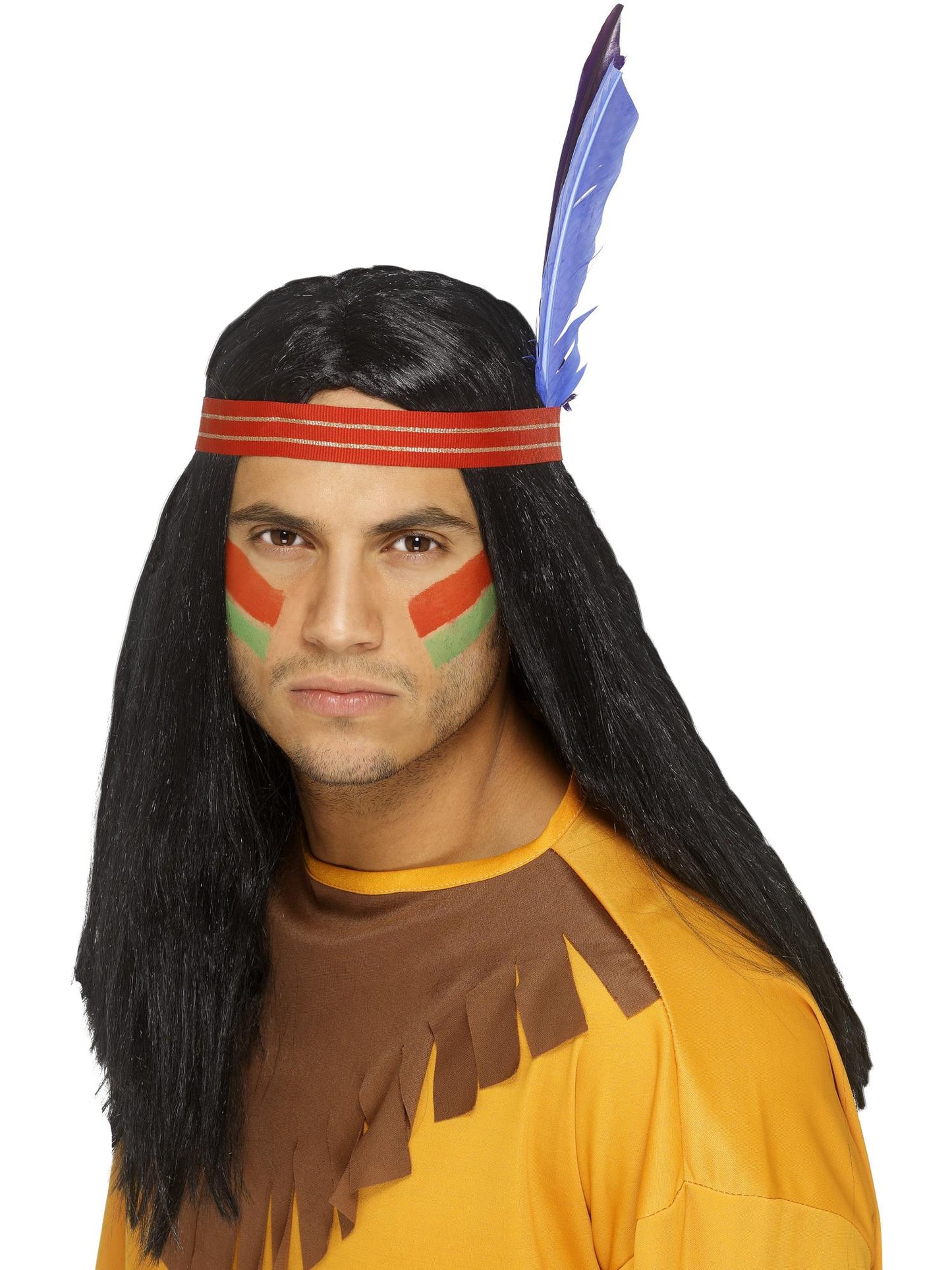 Native American Inspired Brave Wig, Black Wholesale