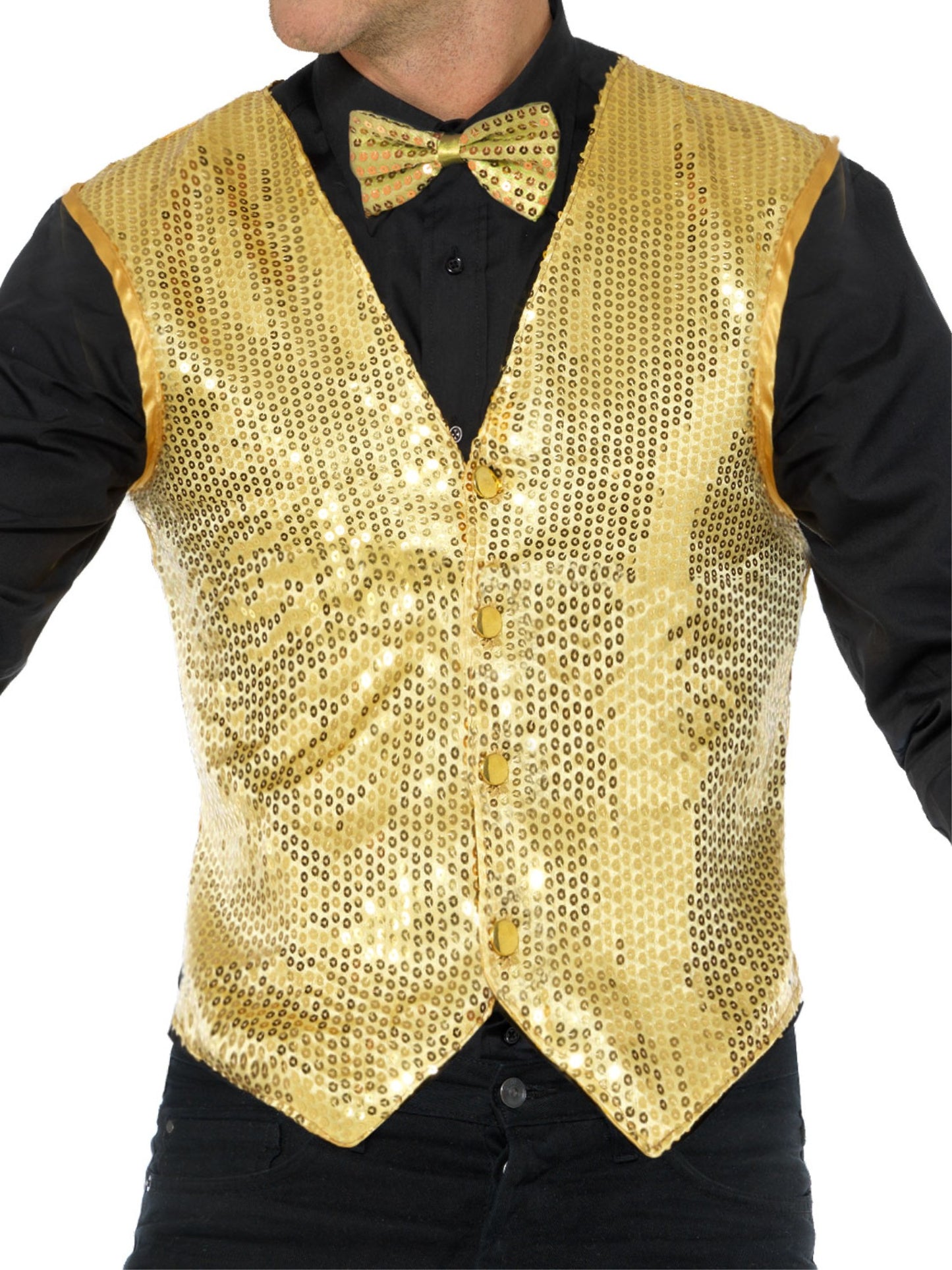 Sequin Waistcoat, Gold Wholesale