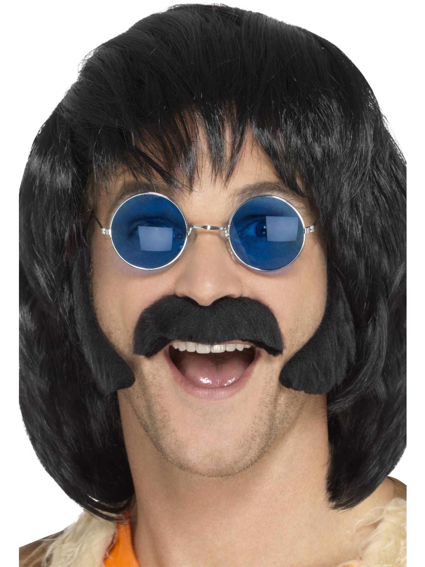 Lot de déguisement hippie, noir, avec pattes et moustache, autoadhésive