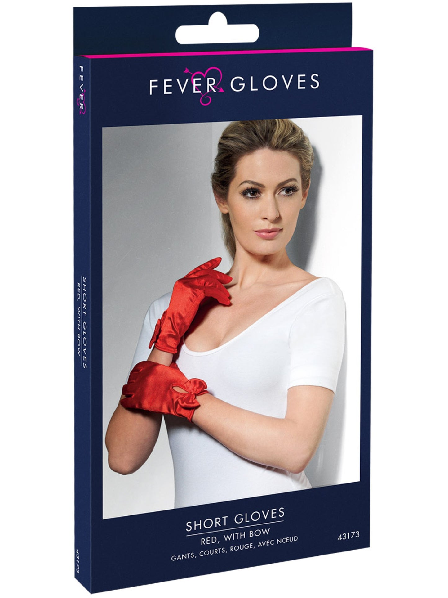 Handschuhe, Kurz, Rot, mit Schleife