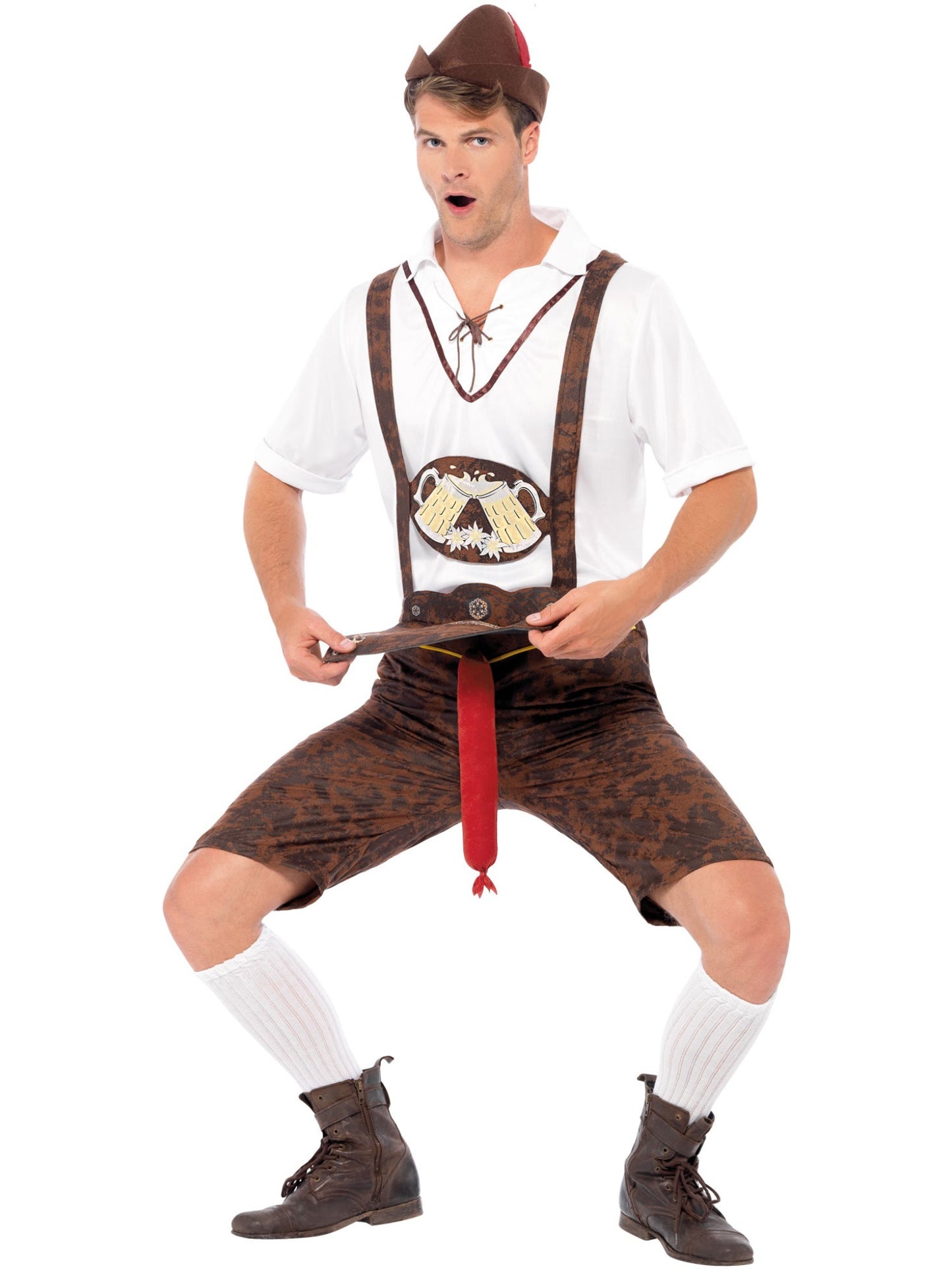 Traje de Brad Wurst, Con Pantalones de Cuero, Camisa y Sombrero