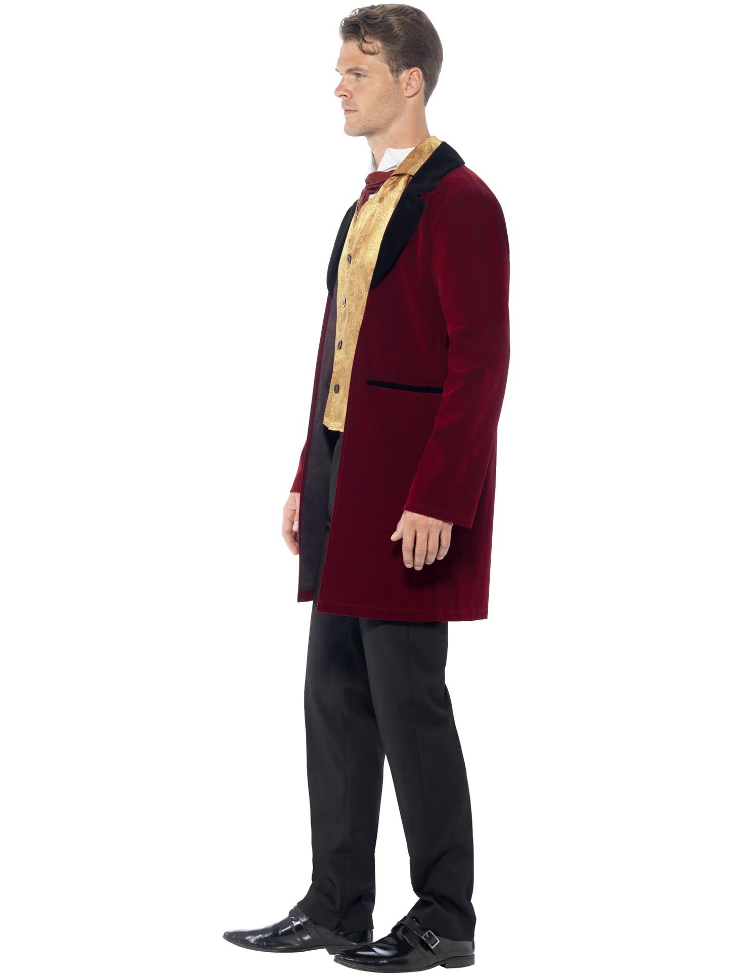 Costume Deluxe de Gentlemen de L'Epoque Edouardienne, Rouge, avec Veste, Gilet et Cravate