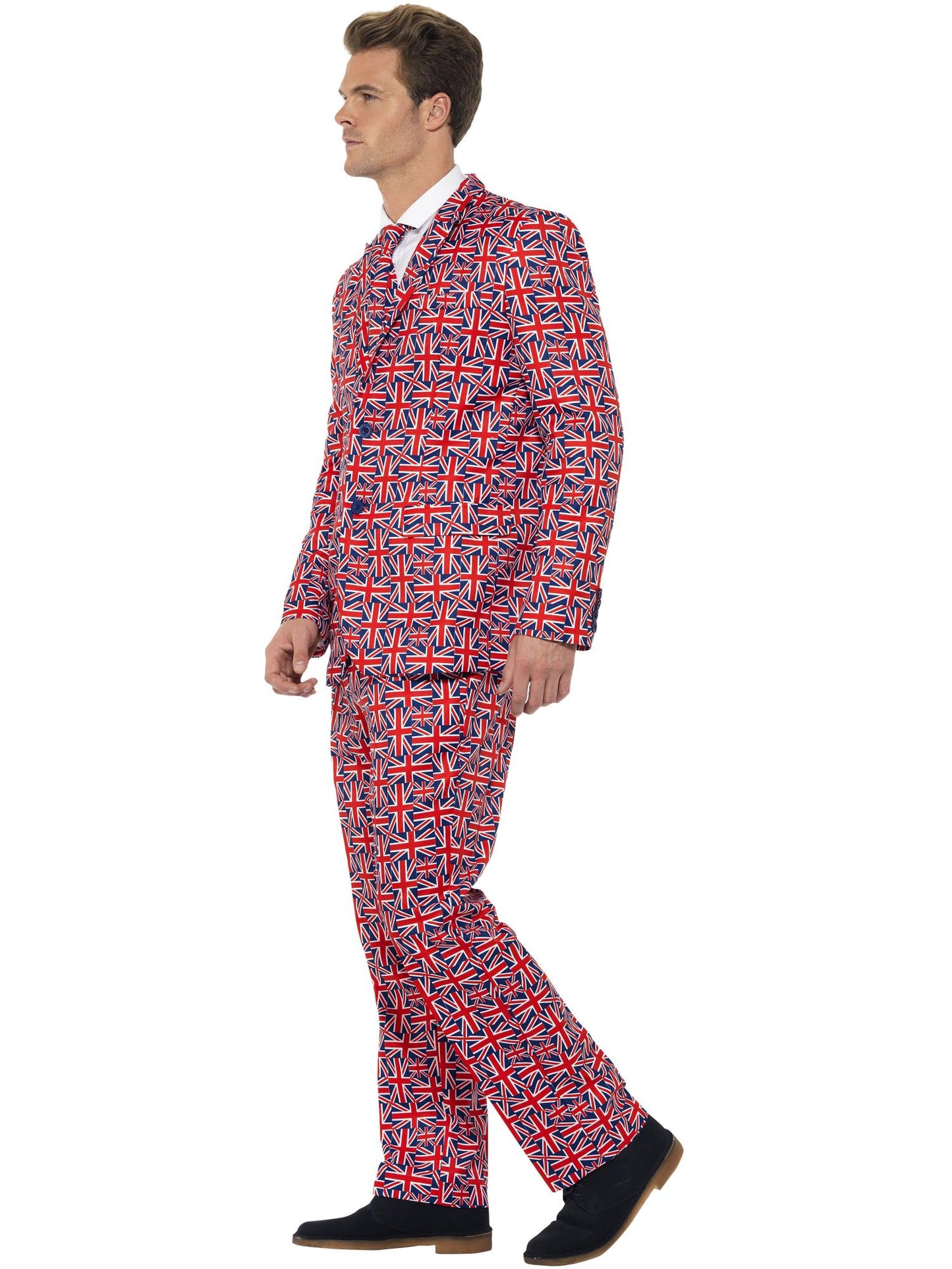 Union Jack Anzug, mit Jacke, Hose und Krawatte