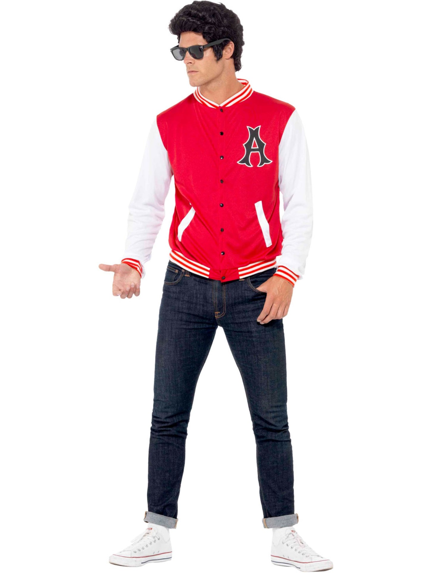 50s College Jock Letterman Jacket, Red Wholesale