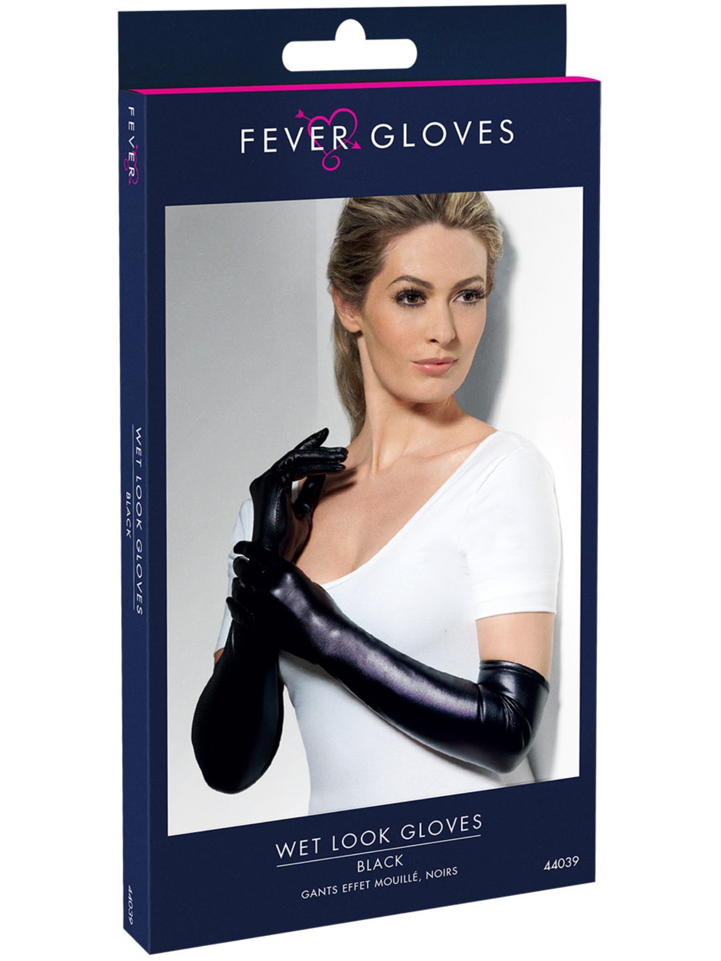 Gloves, Wet Look, Black Wholesale