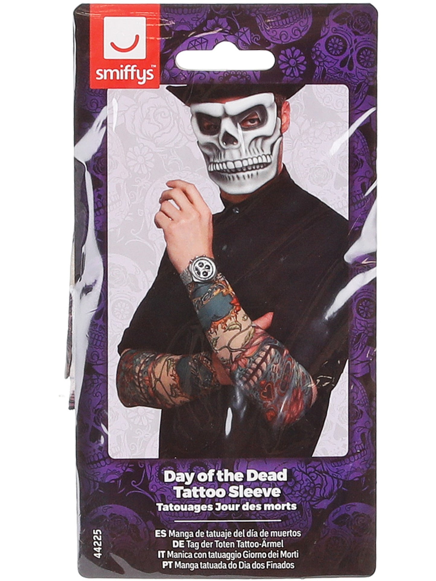 Tag der Toten Tattoo-Ärmel, Mehrfarbig, 2er-Packung