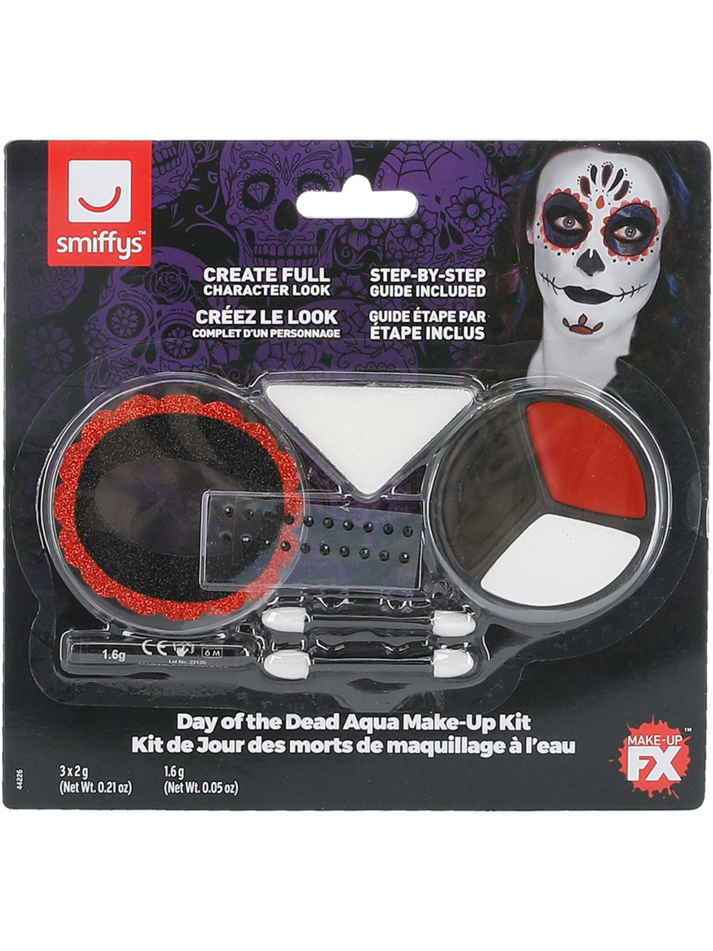 Smiffys Make-Up FX, Day of the Dead Kit, Aqua, Wholesale