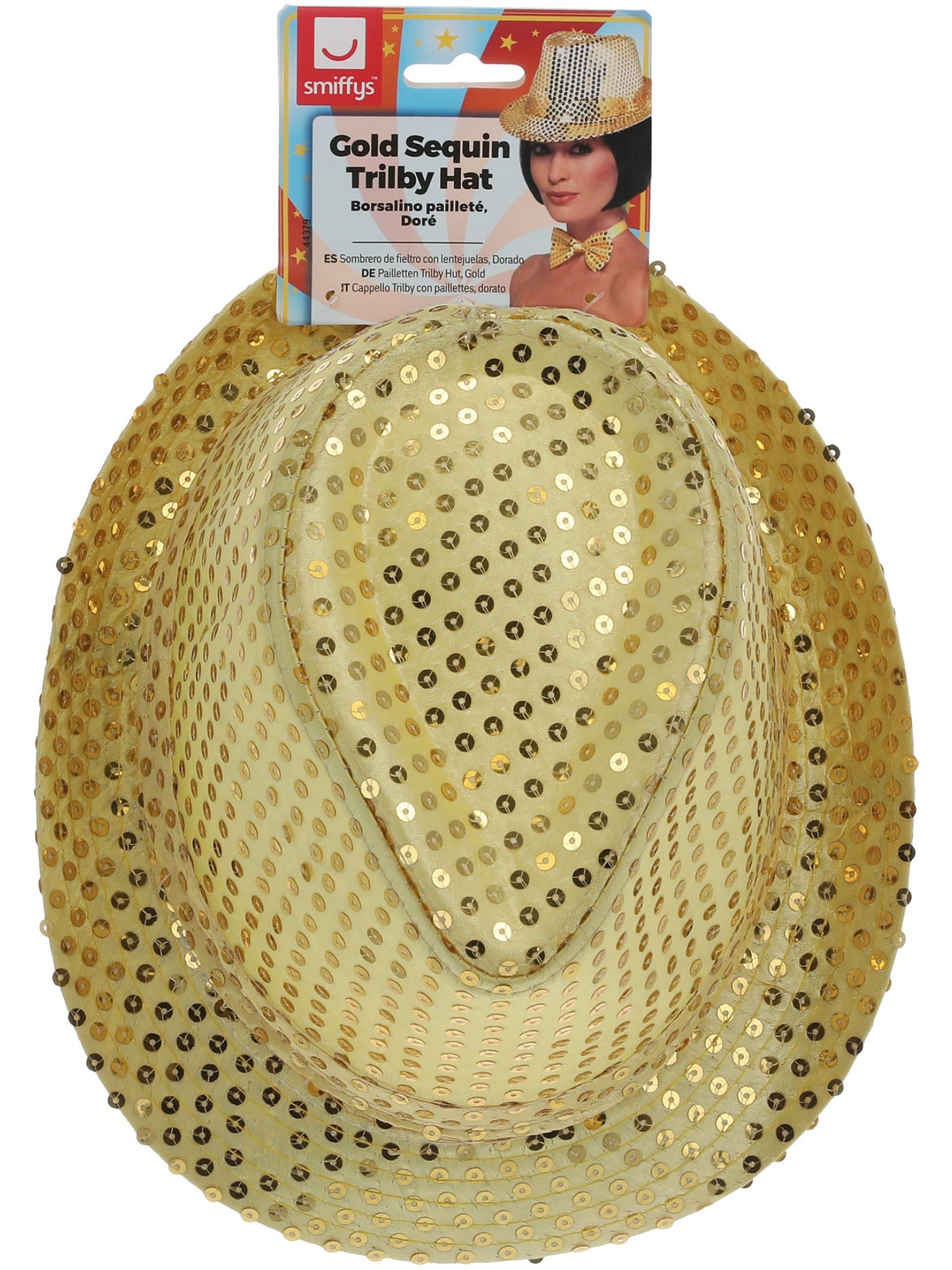 Sombrero de fieltro con lentejuelas, Dorado