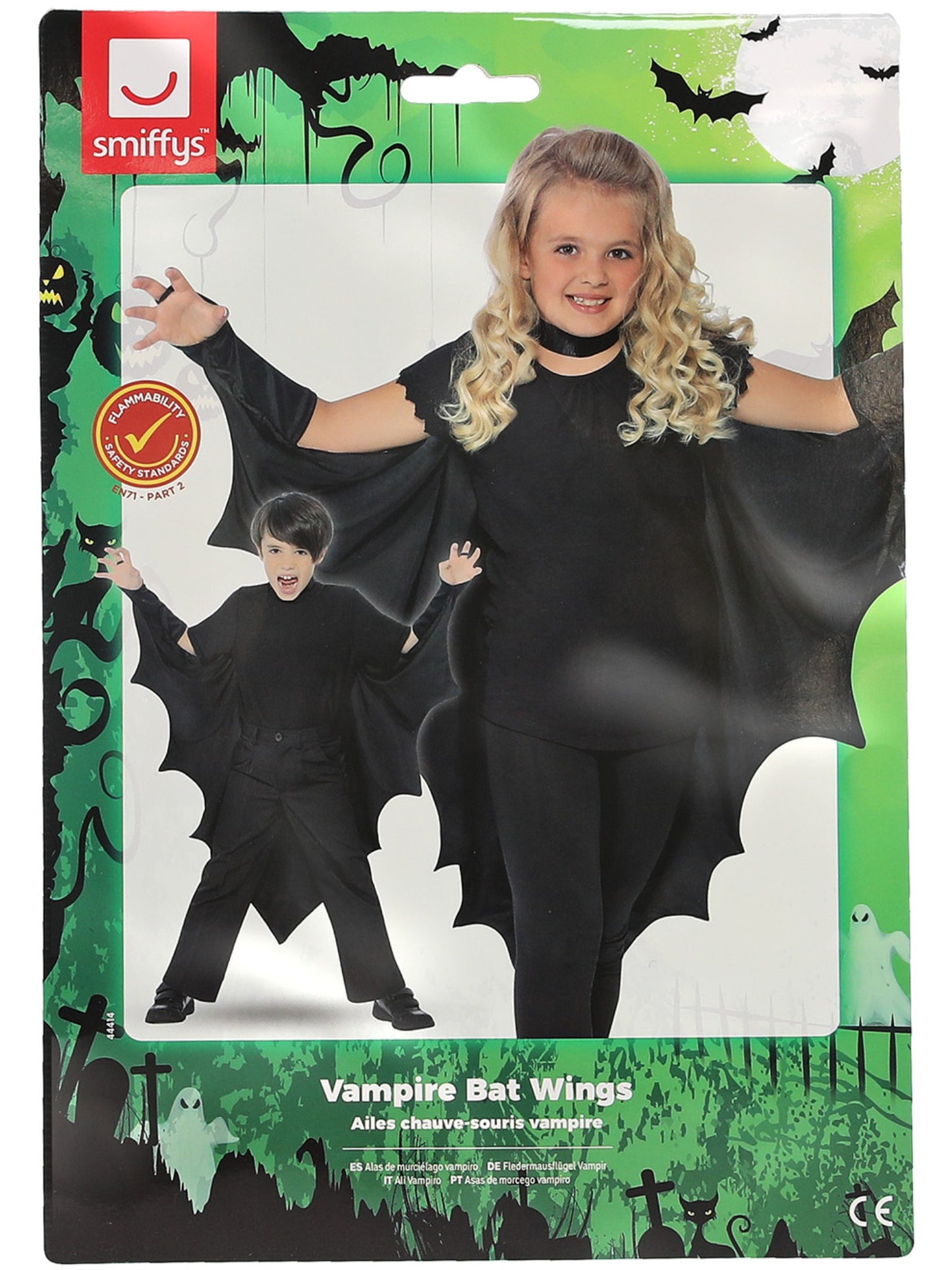 Kids Vampire Bat Wings, Black Wholesale