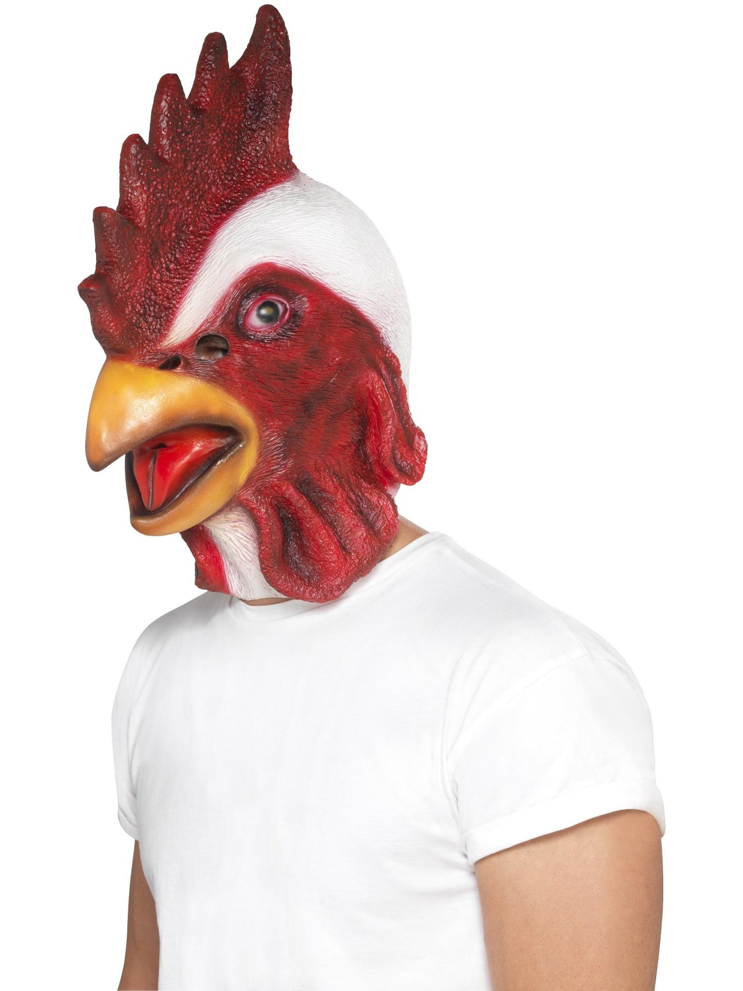 Masque poulet, Blanc, Masque couvrant toute la tête, latex