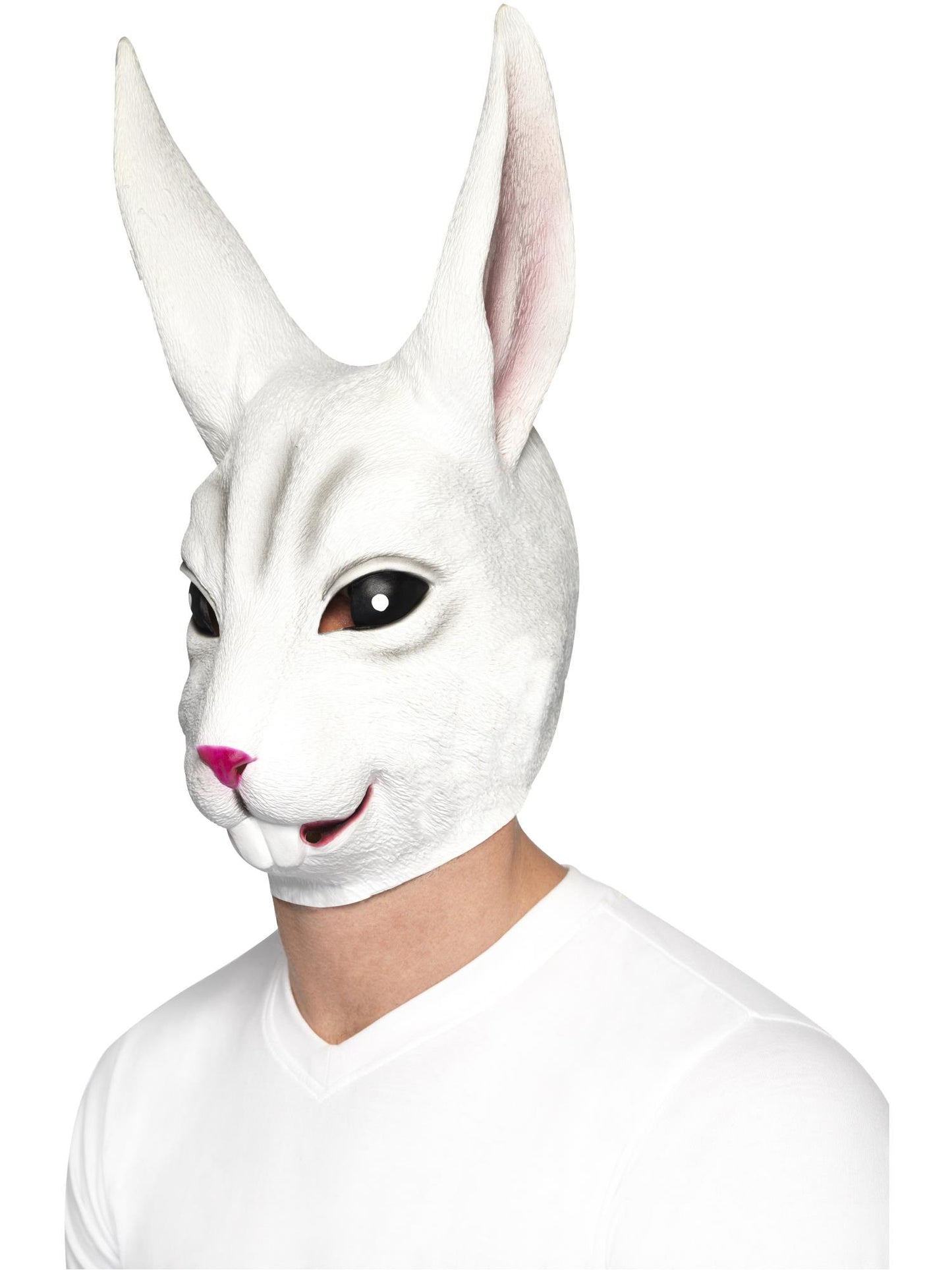 Masque lapin, Blanc, Masque couvrant toute la tête, latex