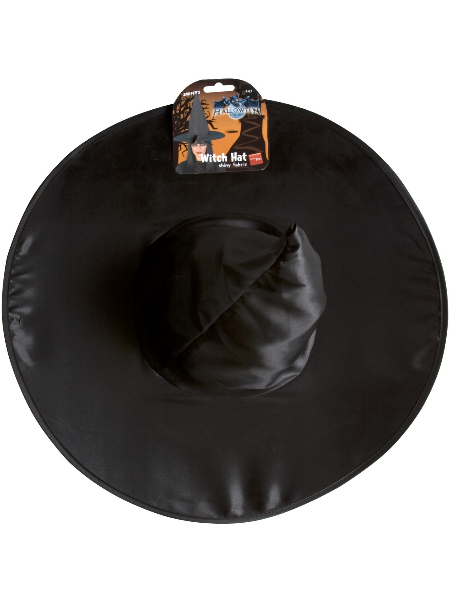 Chapeau sorcière, Noir, Tissu brillant, câblé