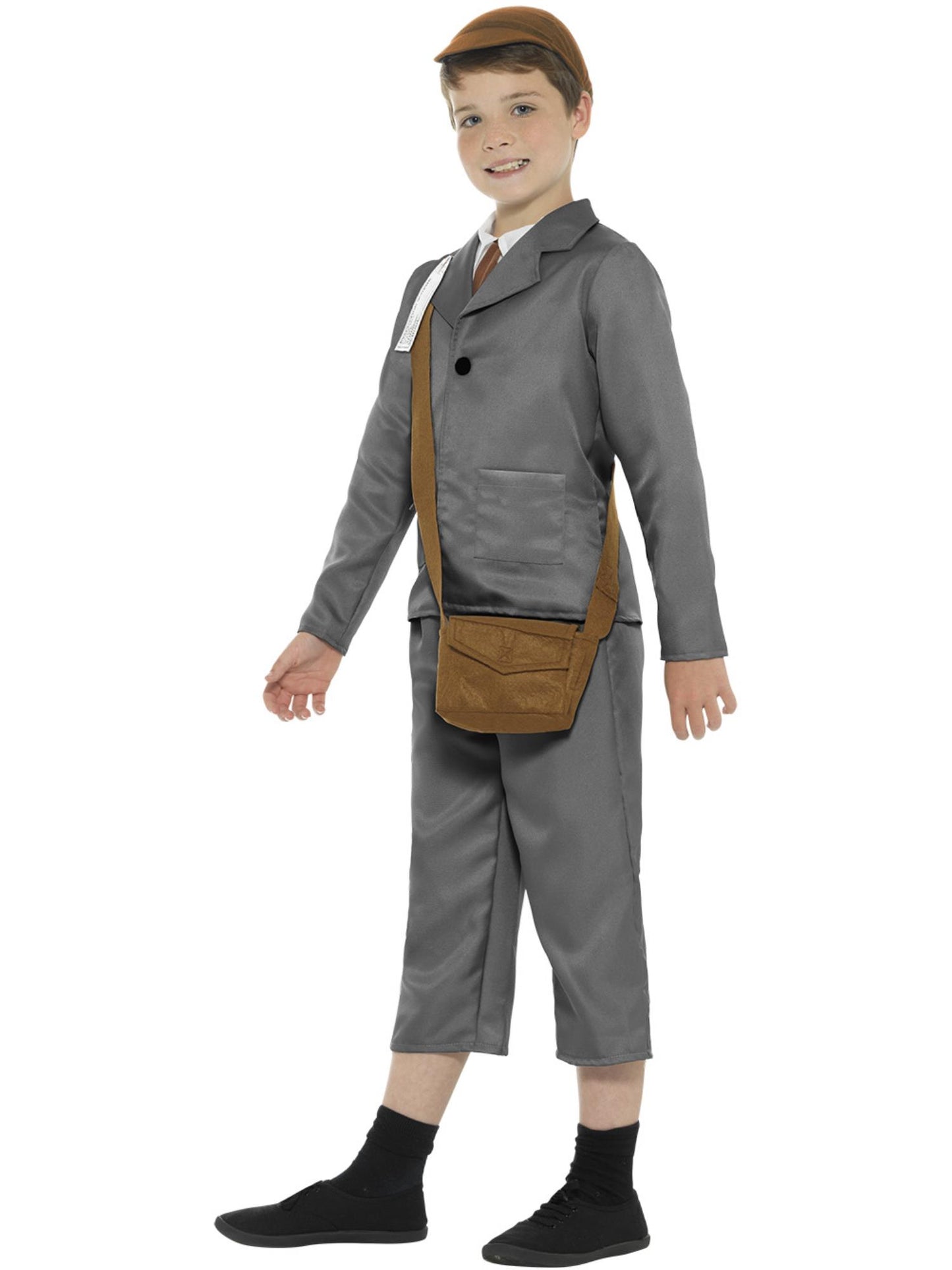 WW2 Evacuee Boy Costume, Grey Wholesale
