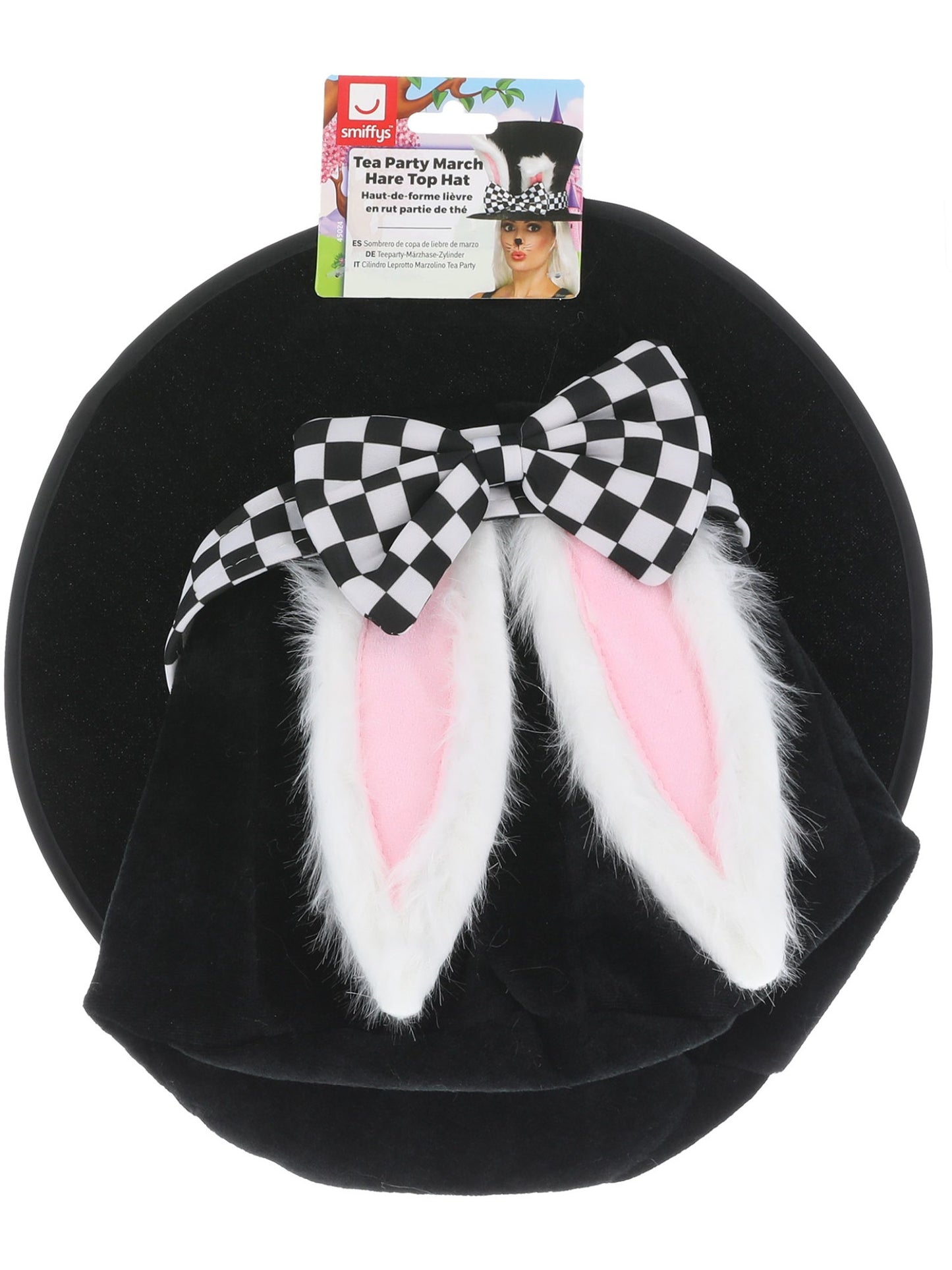Tea Party March Hare Top Hat, Black & White Wholesale