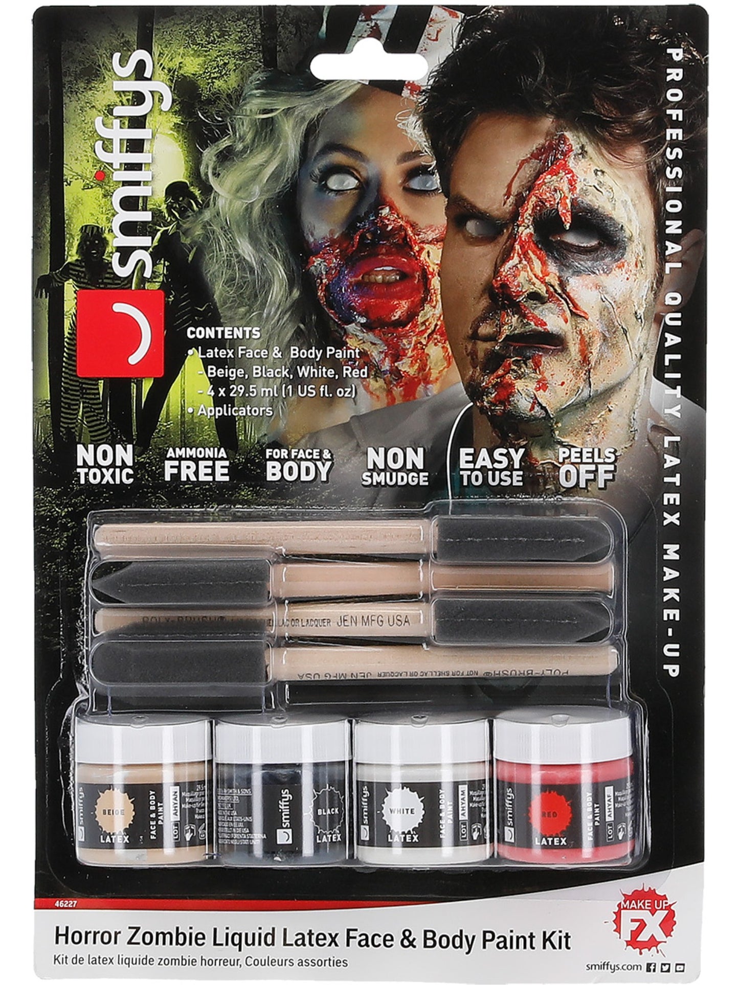 Smiffys Make-Up FX, Zombie Liquid Latex Kit, Assor Wholesale
