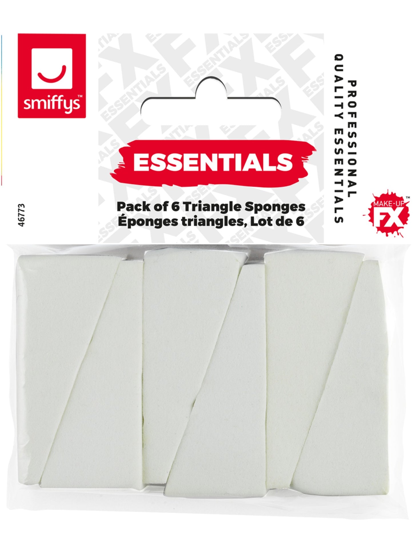 Éponges triangles, Blanc, Lot de 6