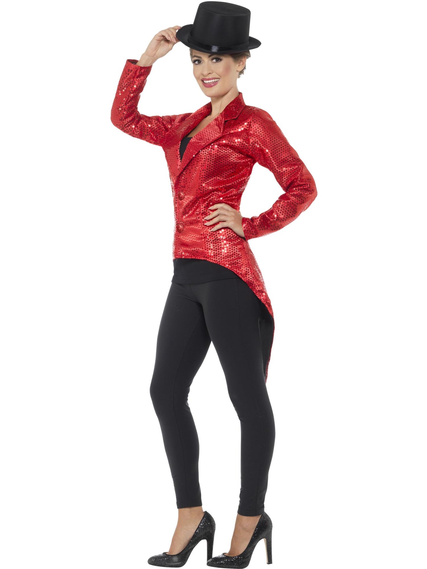Chaqueta de frac con lentejuelas, rojo, para mujer