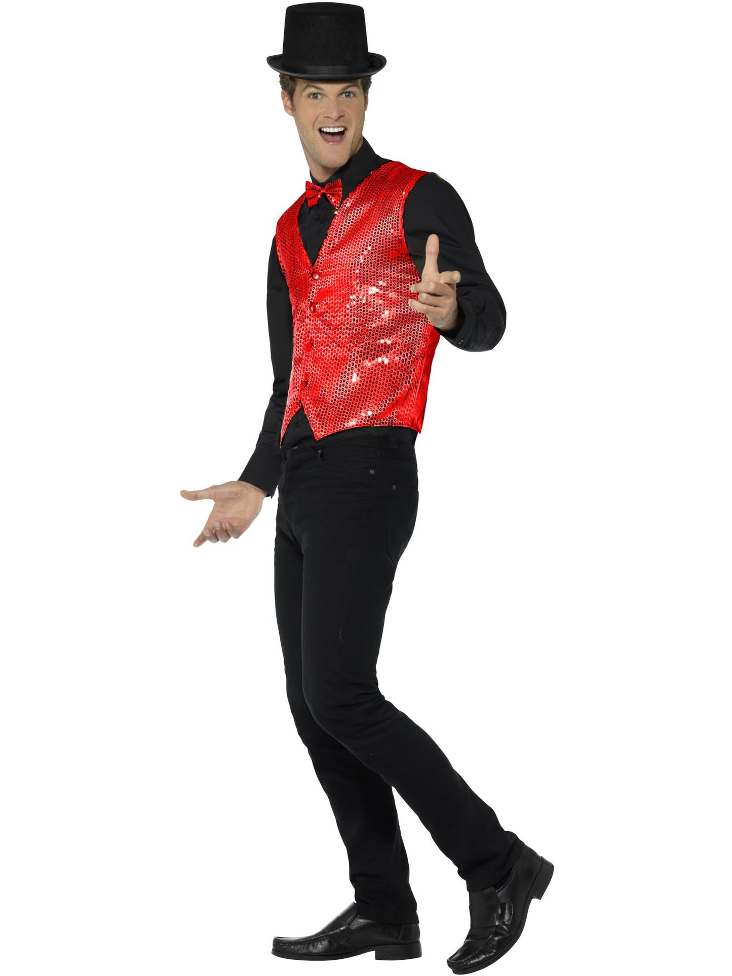 Sequin Waistcoat, Red Wholesale