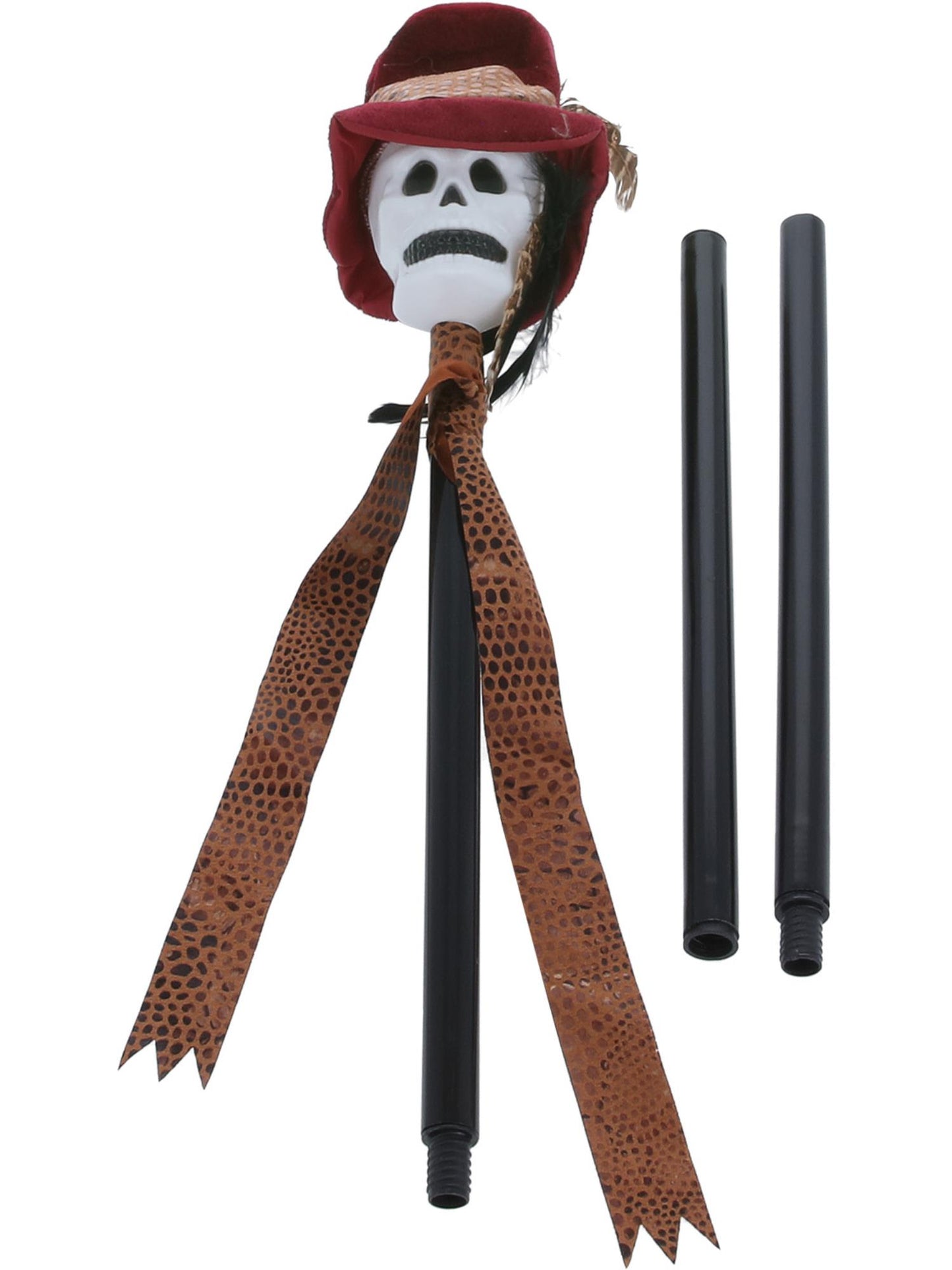 Voodoo-Stock, Schwarz, mit Schädel, 112 cm