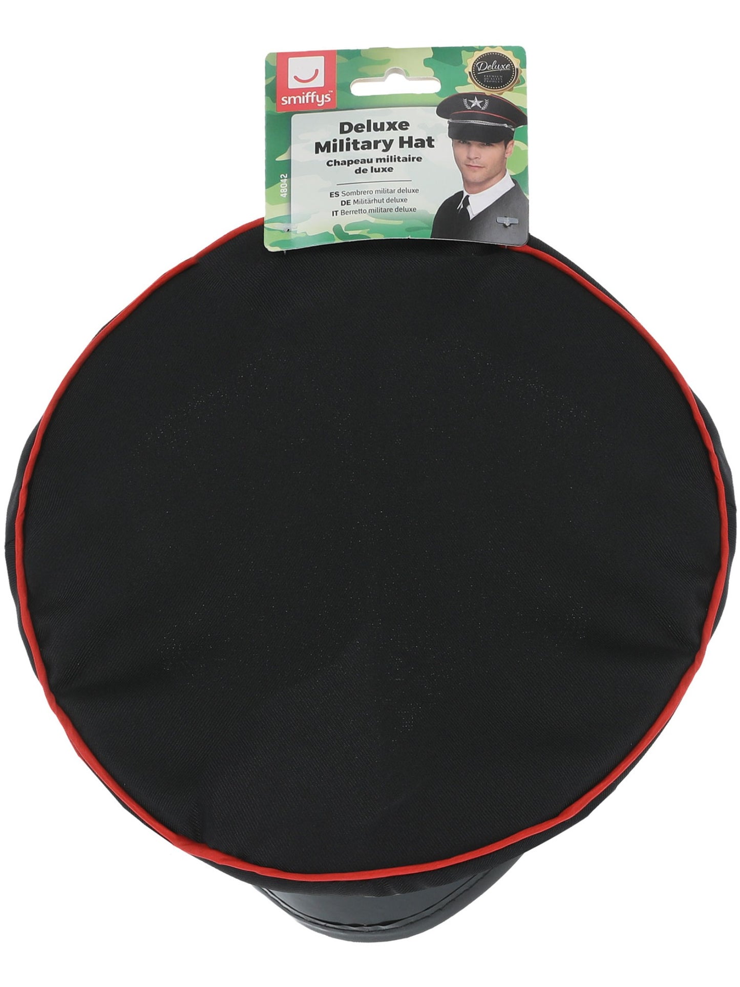 Sombrero militar deluxe, Negro, con borde interior elástico