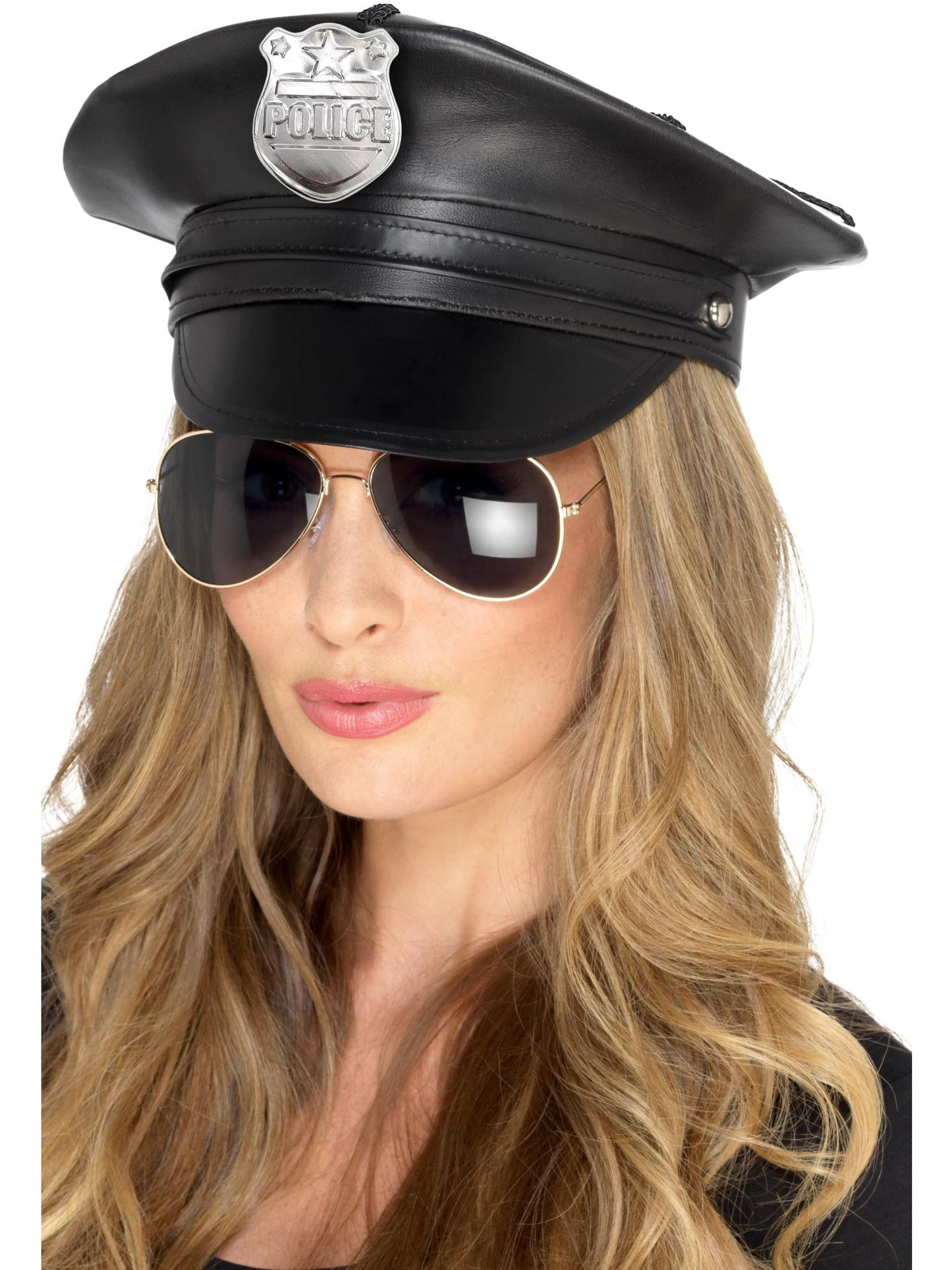 Deluxe Police Hat, Black Wholesale
