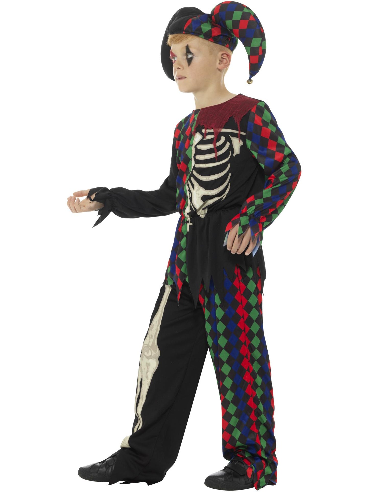 Skeleton Jester Costume, Multi-Coloured Wholesale