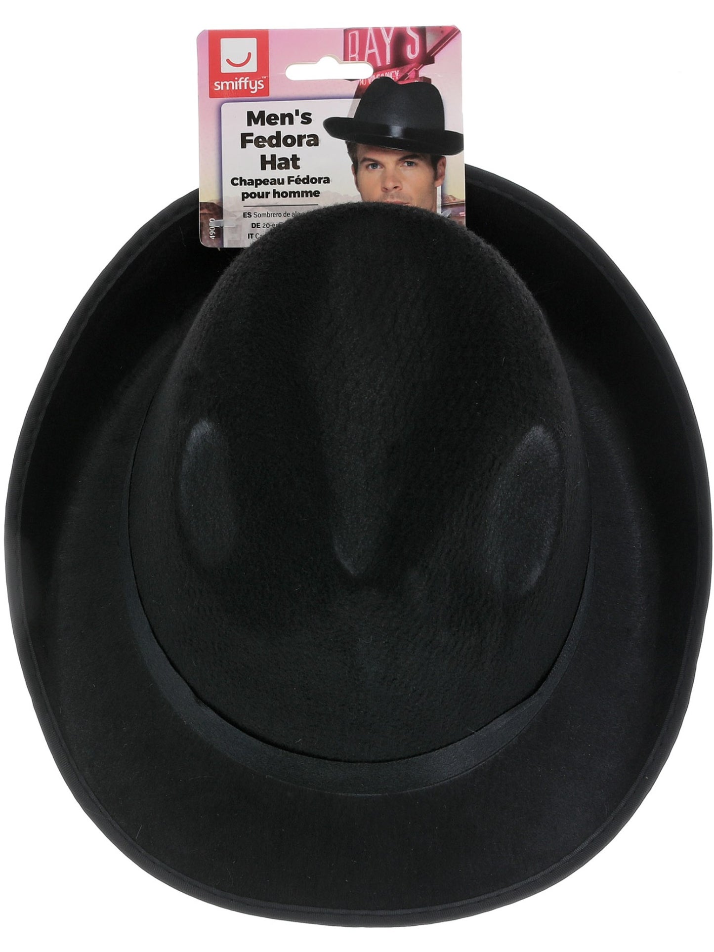 Chapeau Fedora bords larges, Noir, vec un bord intérieur élastique