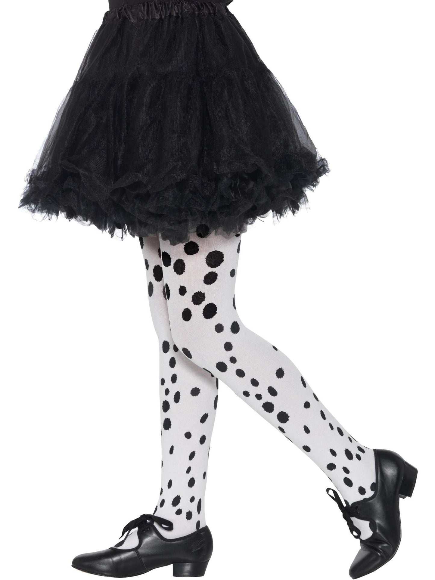 Collants avec des motifs dalmatiens, enfants, Noir et blanc, 6-12 ans