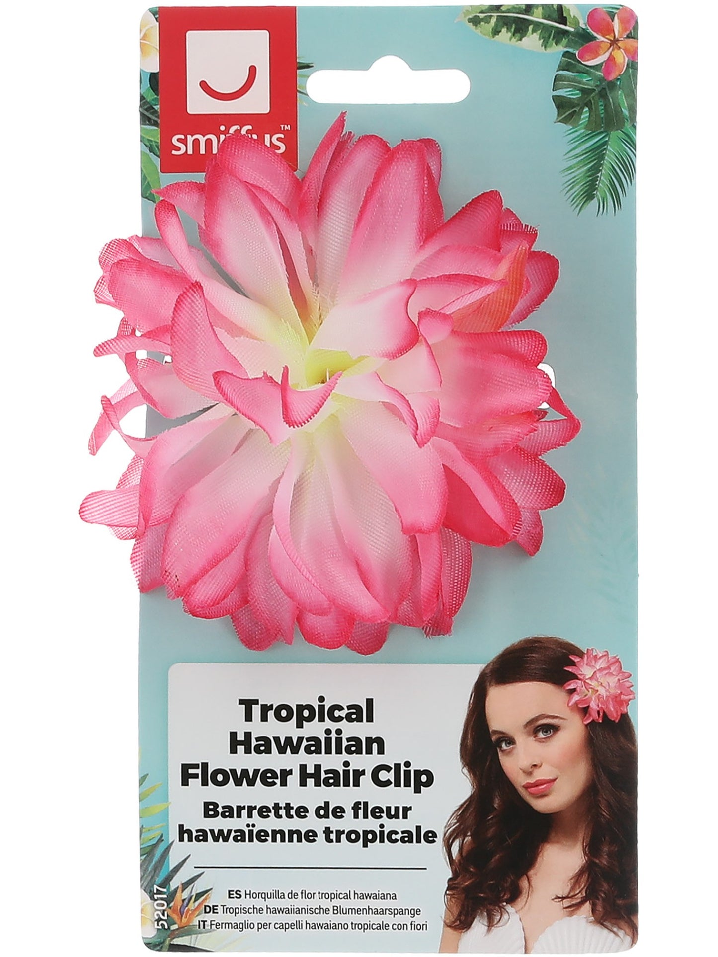 Barrette de fleur hawaïenne tropicale, Rose