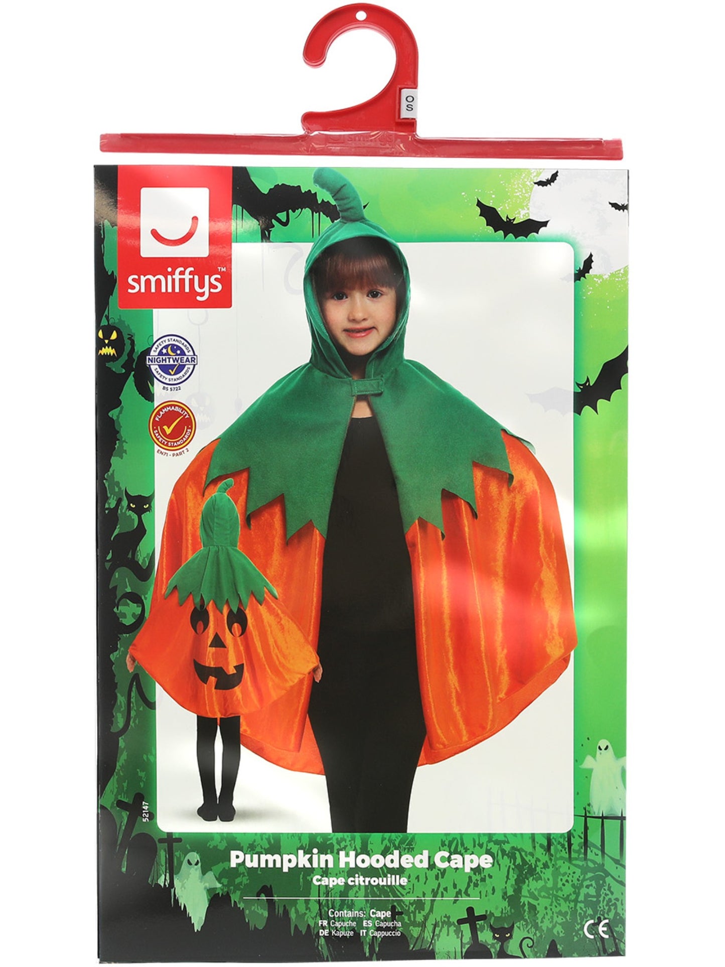 Kürbisumhang, Orange, mit Kapuze