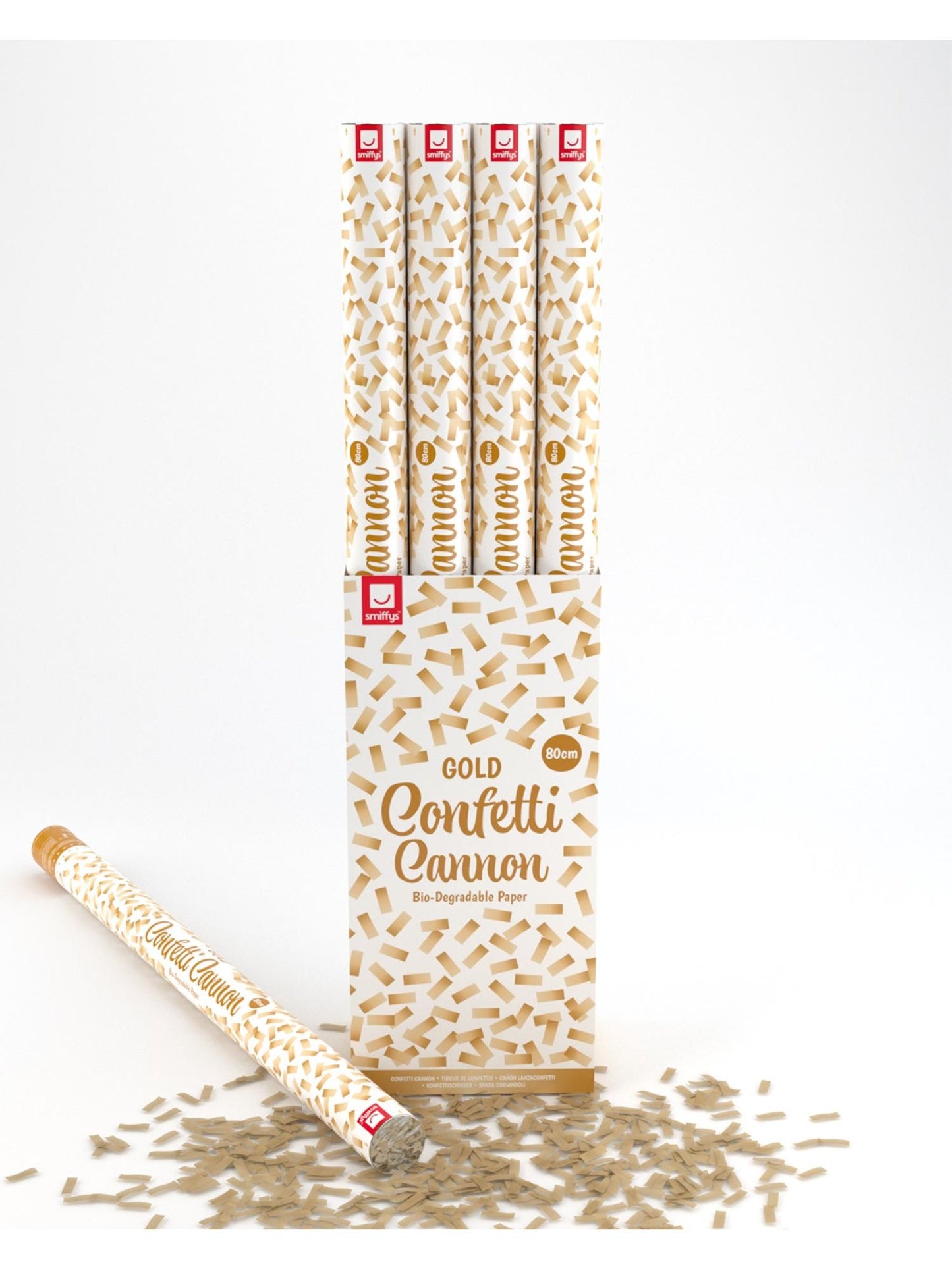 80cm Confetti Cannon, Gold, DB of 12 Wholesale
