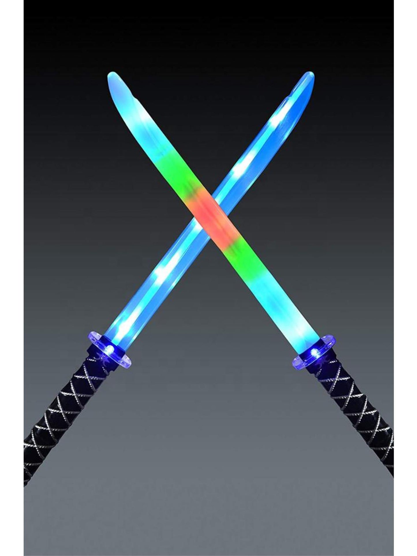 Espada ninja de luz LED con sonidos activados por movimiento, Pilas incluidas, 65 cm