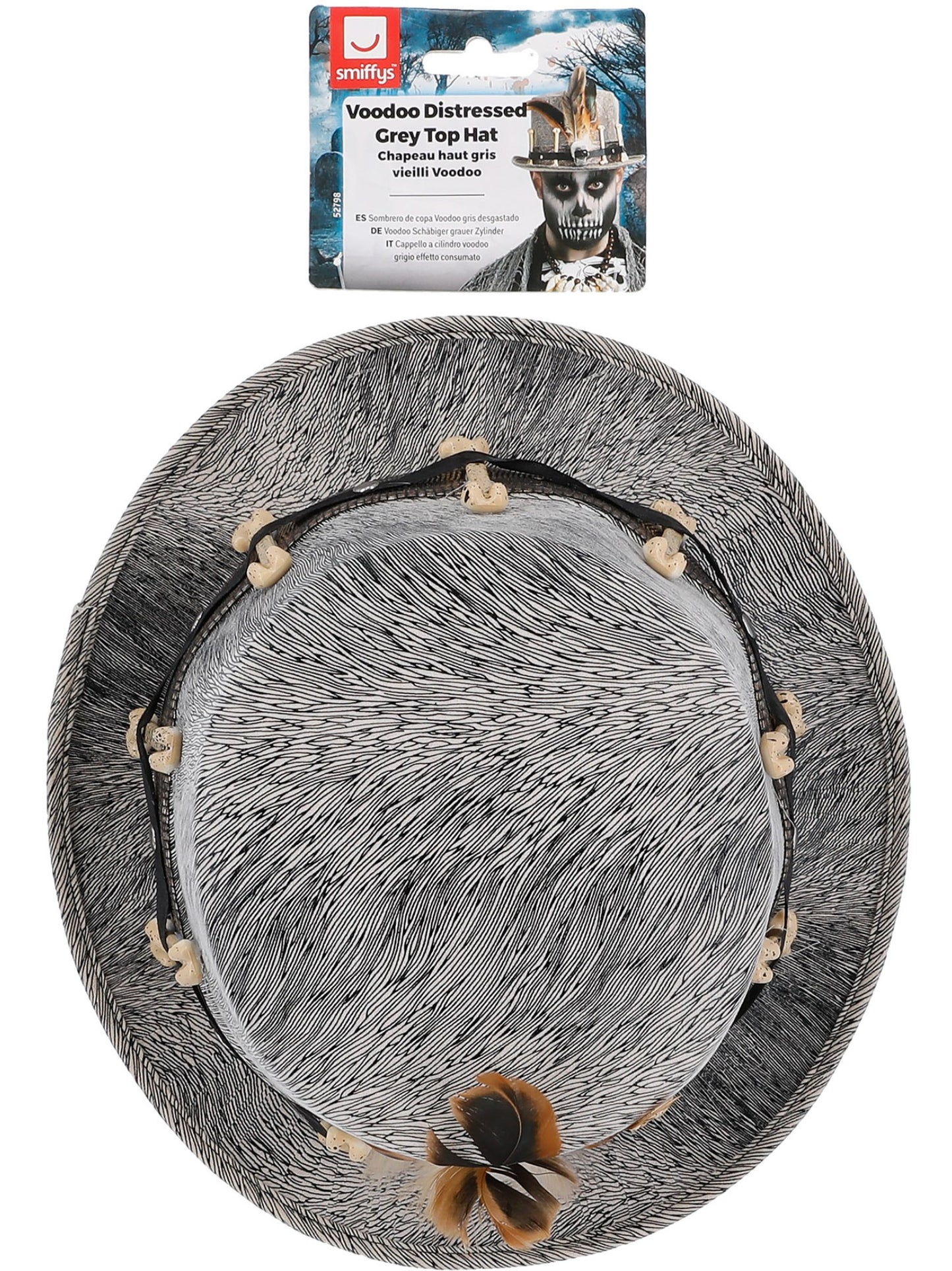 Voodoo Distressed Grey Top Hat Wholesale